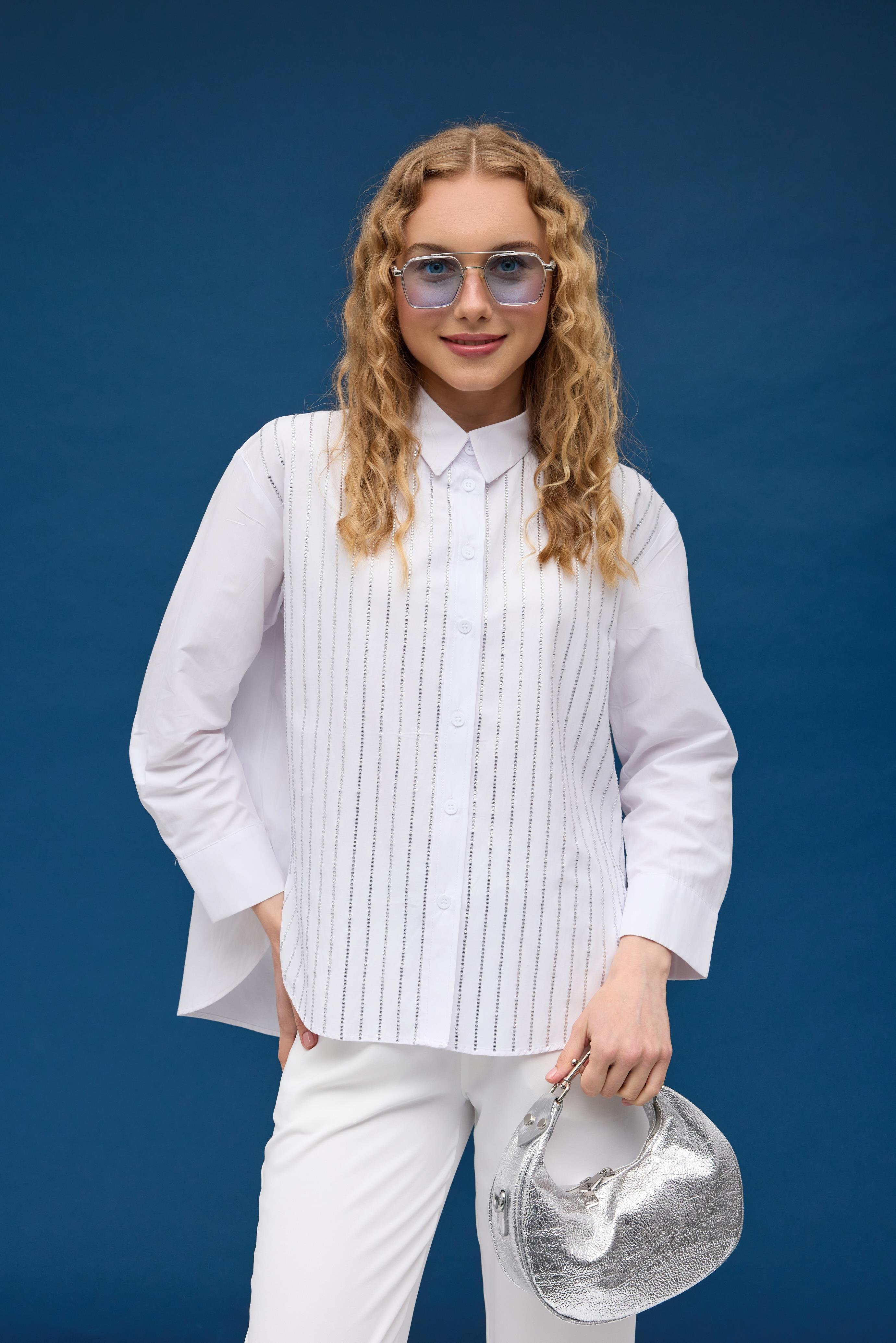 Elsa Pul İşlemeli Gömlek- Beyaz