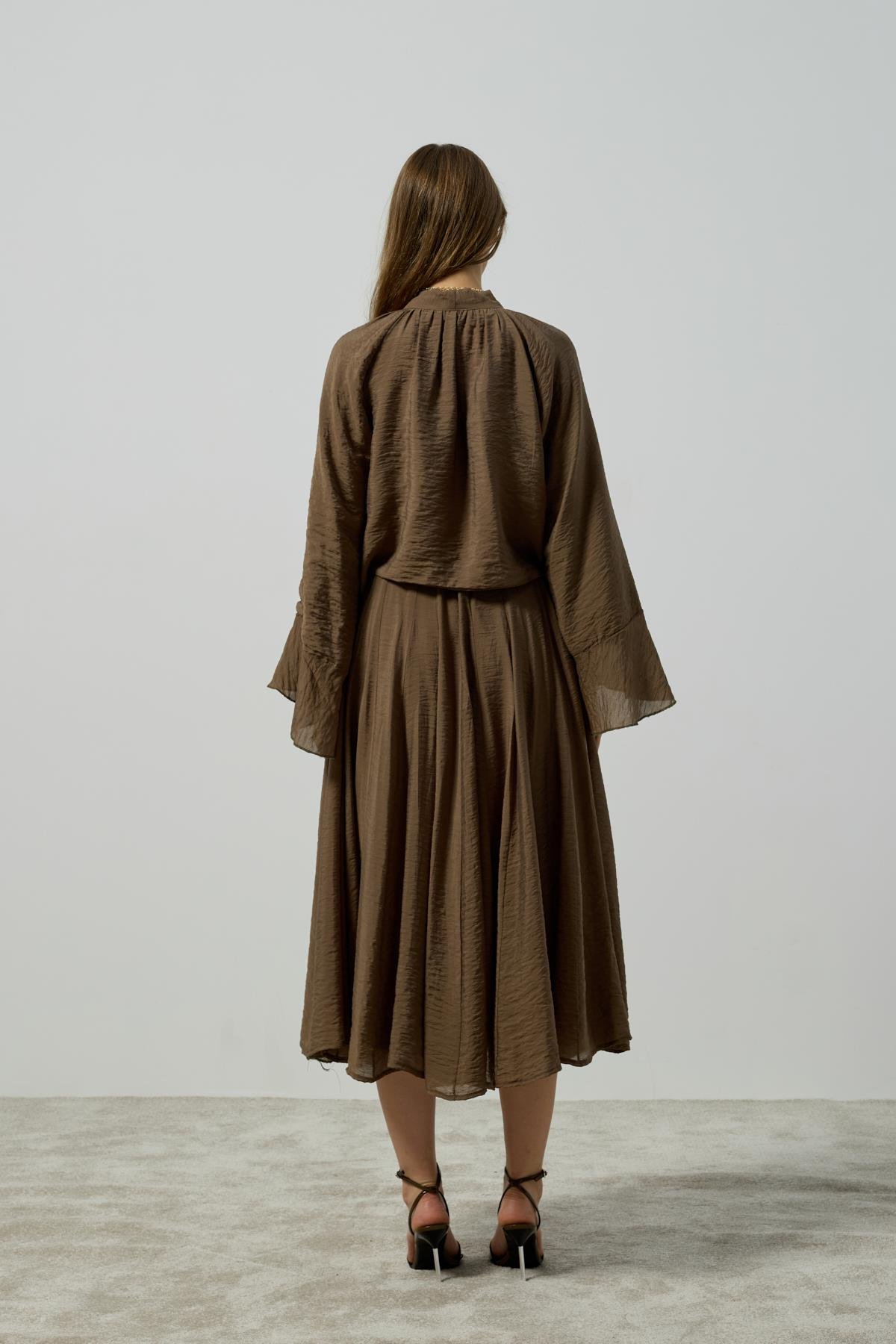 Elsia Büzgülü Damla Yaka Takım  - Haki 