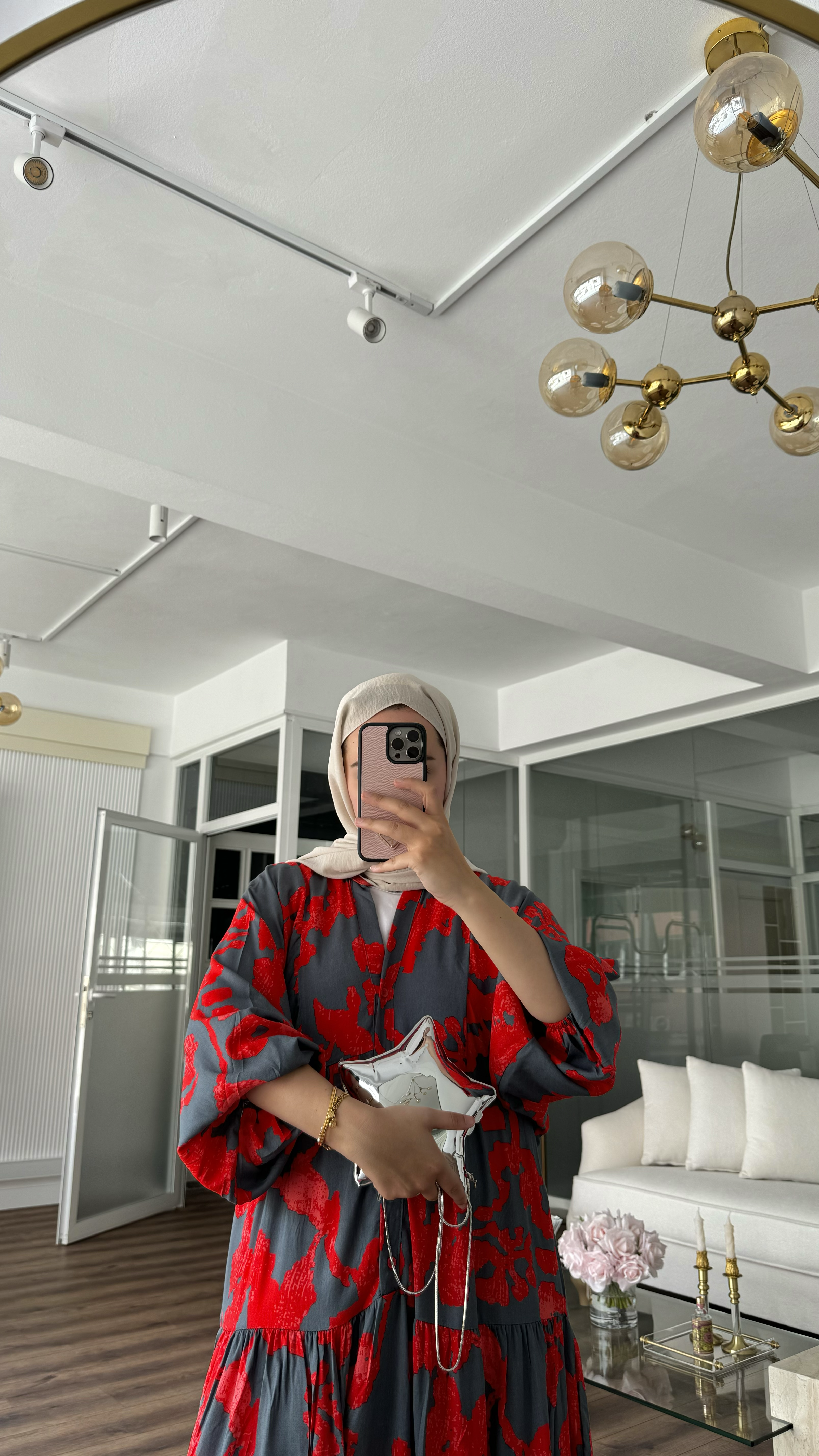 EMAY VISCON ELBİSE - KIRMIZI