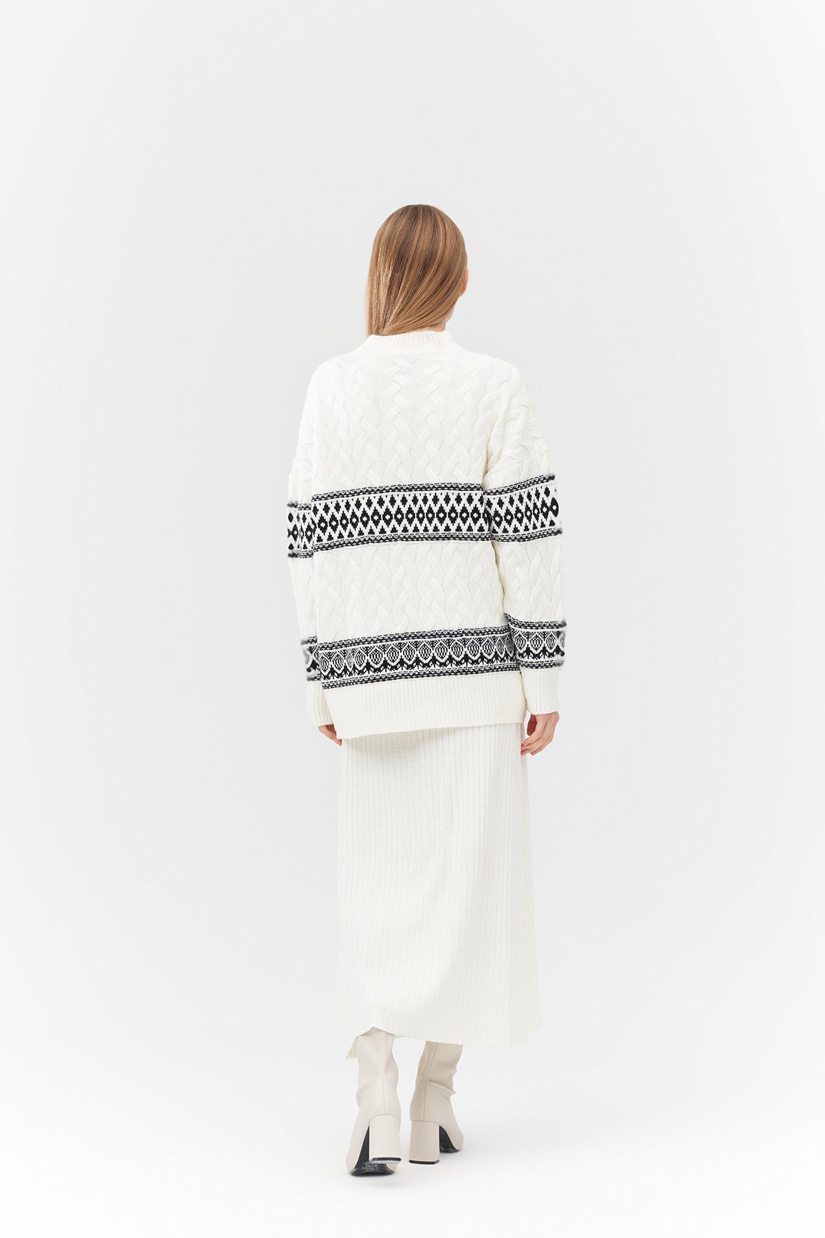 EMİLY FİTİLLİ TRİKO KLOŞ ETEK - EKRU