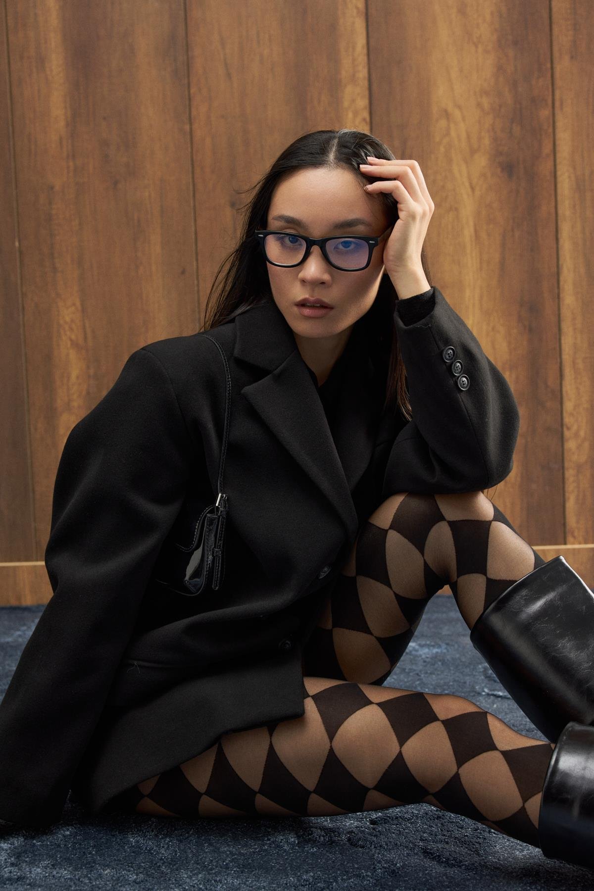 Eva Kaşe Blazer Kaban - Siyah 