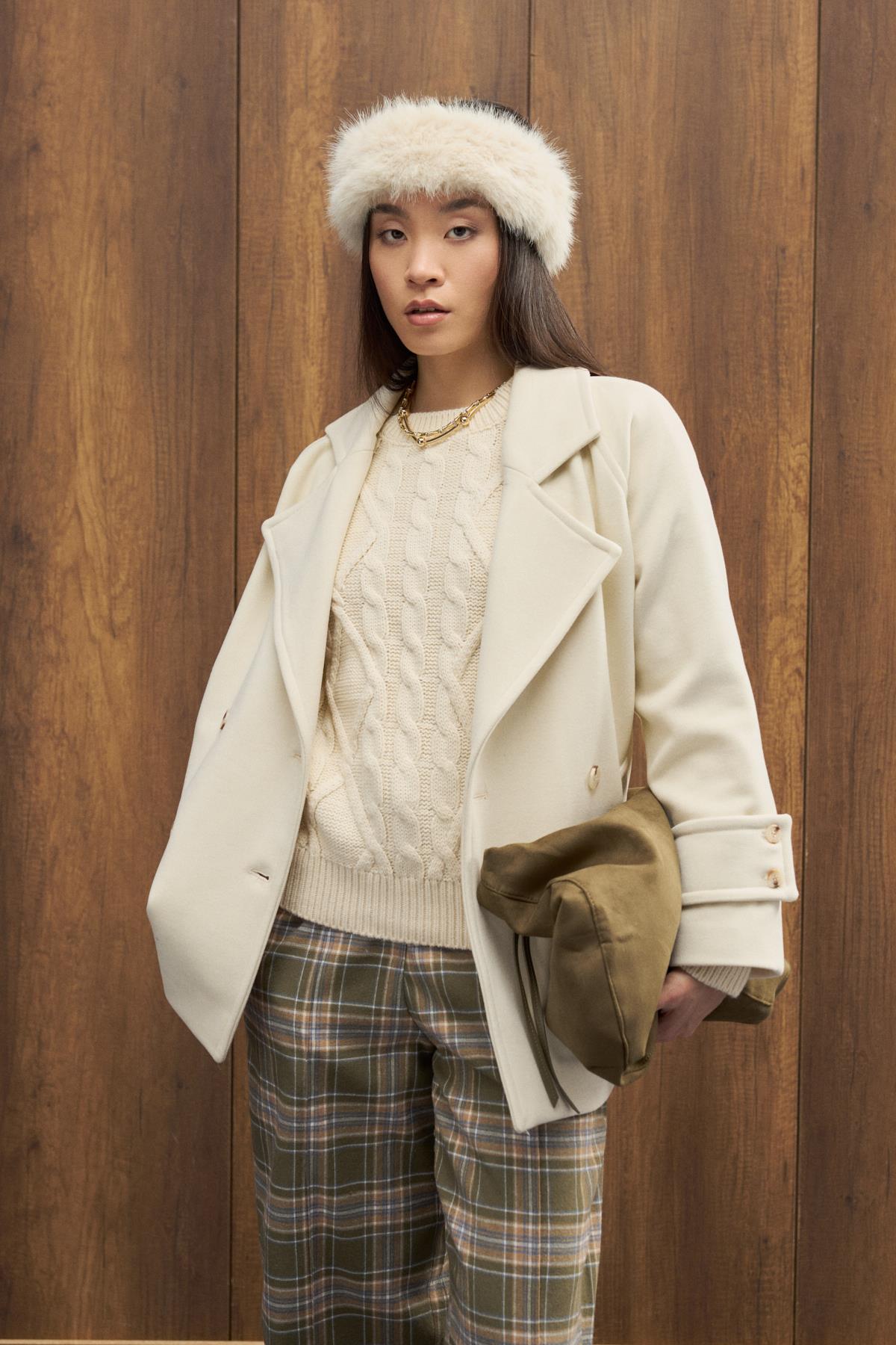 Fancy Nervürlü Ekose Pantolon - Yeşil 