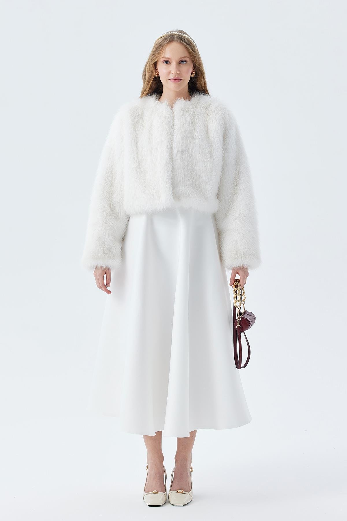 FLORA KÜRK CEKET - BEYAZ