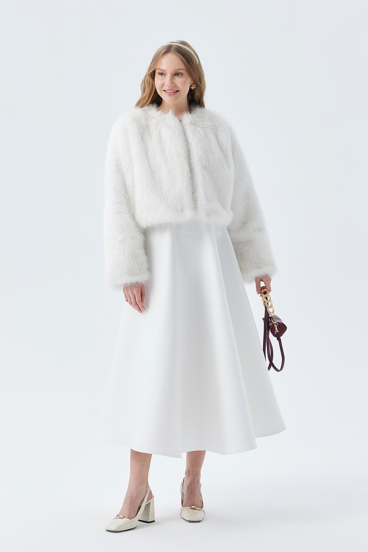 FLORA KÜRK CEKET - BEYAZ