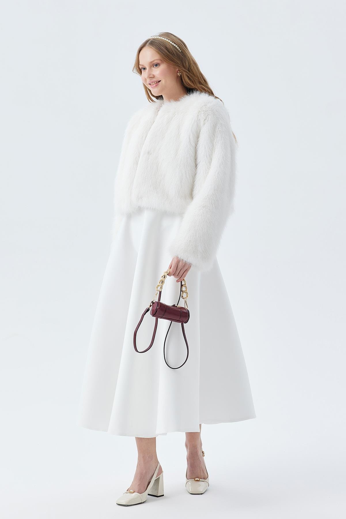 FLORA KÜRK CEKET - BEYAZ