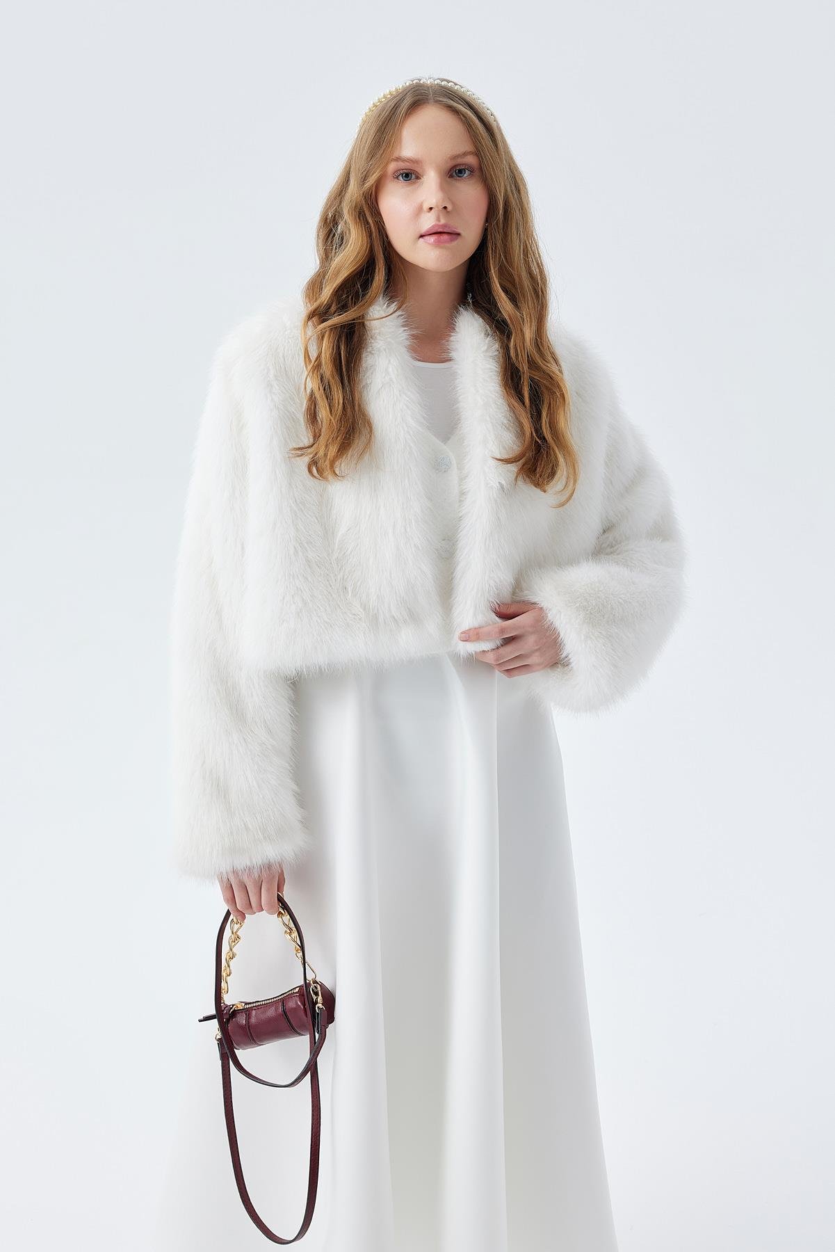 FLORA KÜRK CEKET - BEYAZ