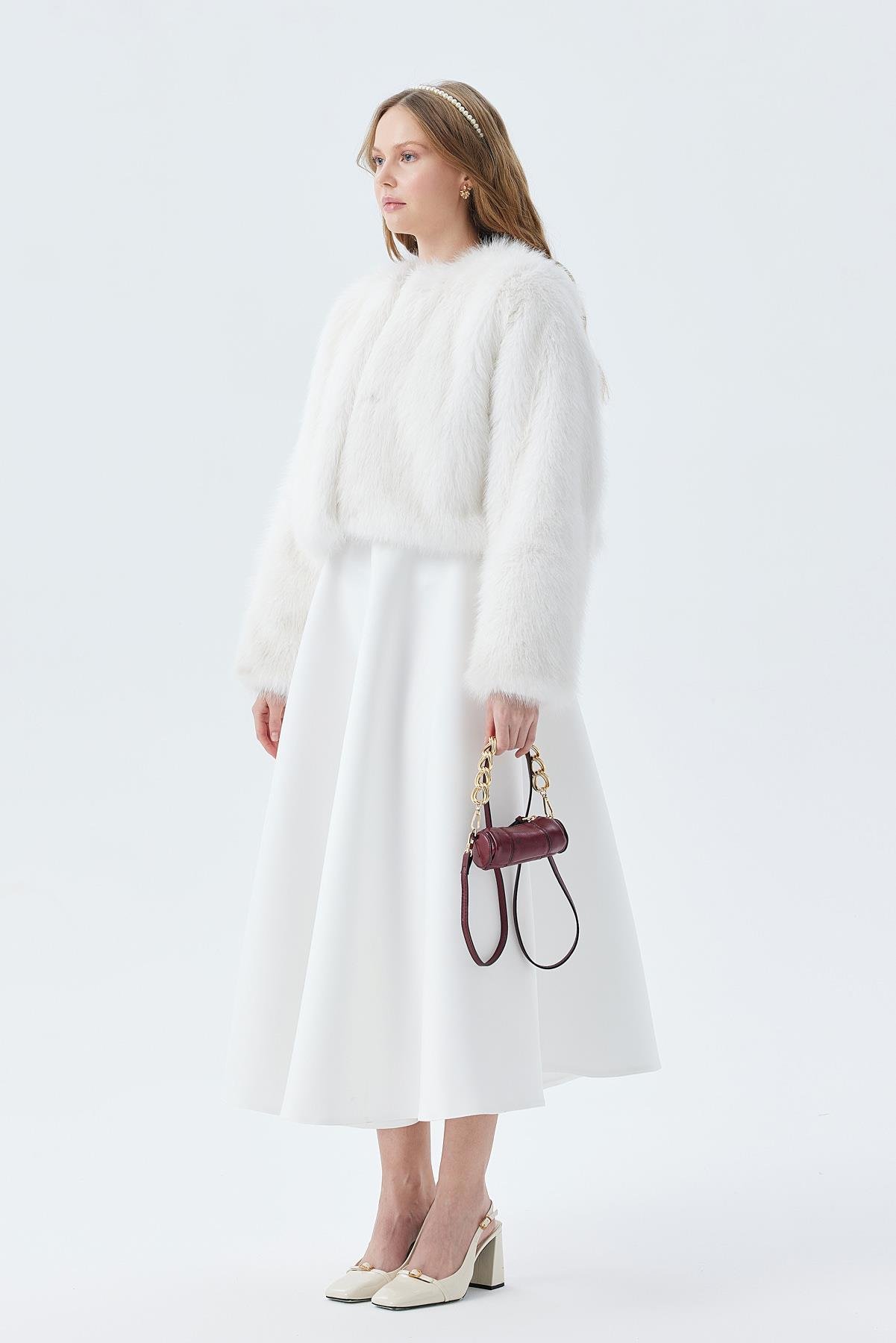 FLORA KÜRK CEKET - BEYAZ