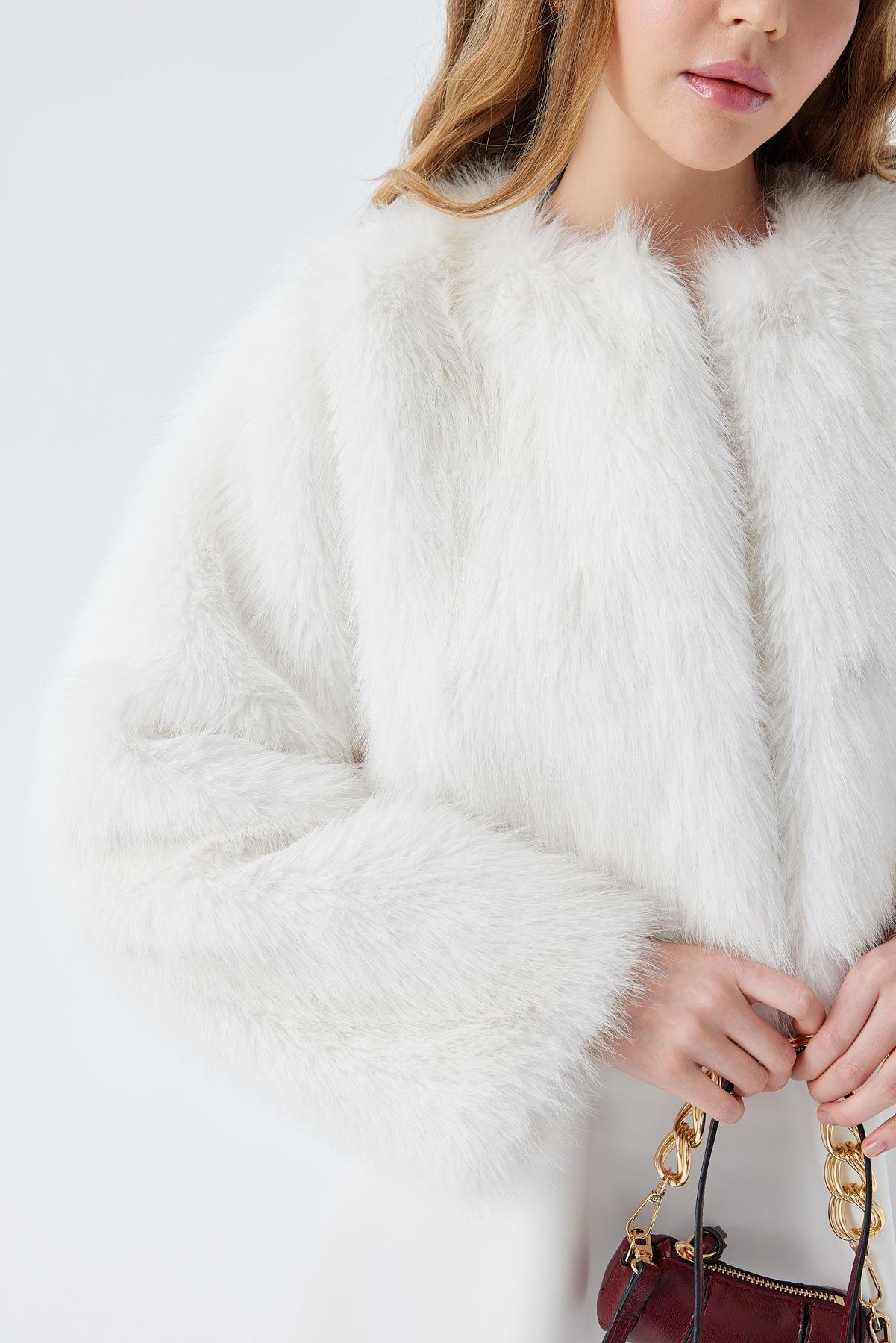 FLORA KÜRK CEKET - BEYAZ