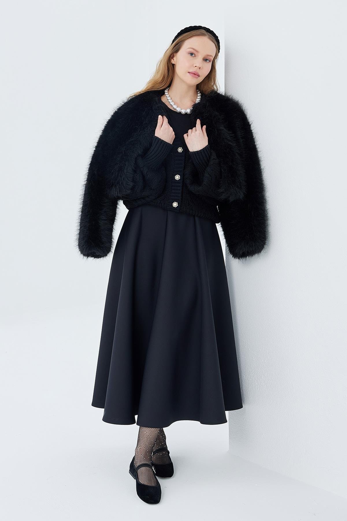 FLORA KÜRK CEKET - SİYAH 