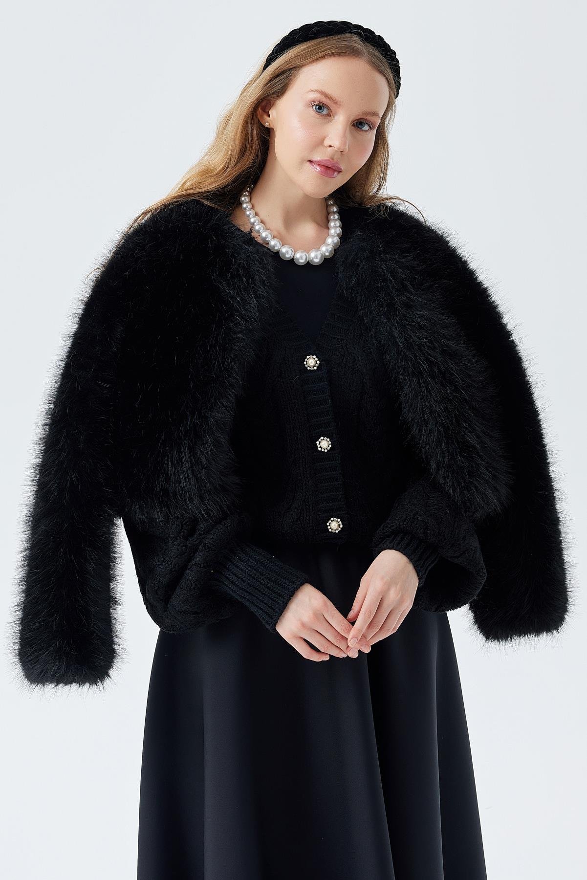 FLORA KÜRK CEKET - SİYAH 