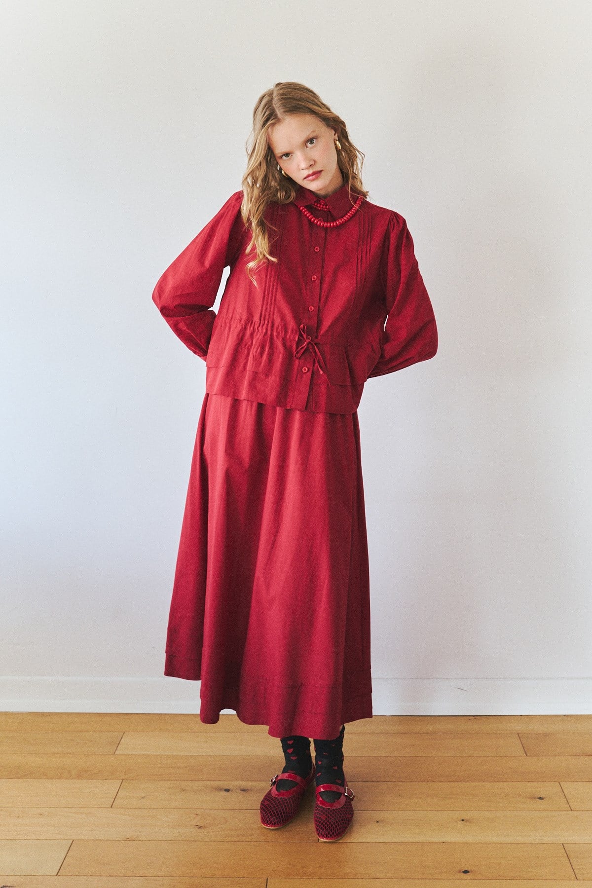 Florence Nervürlü Takım- Bordo