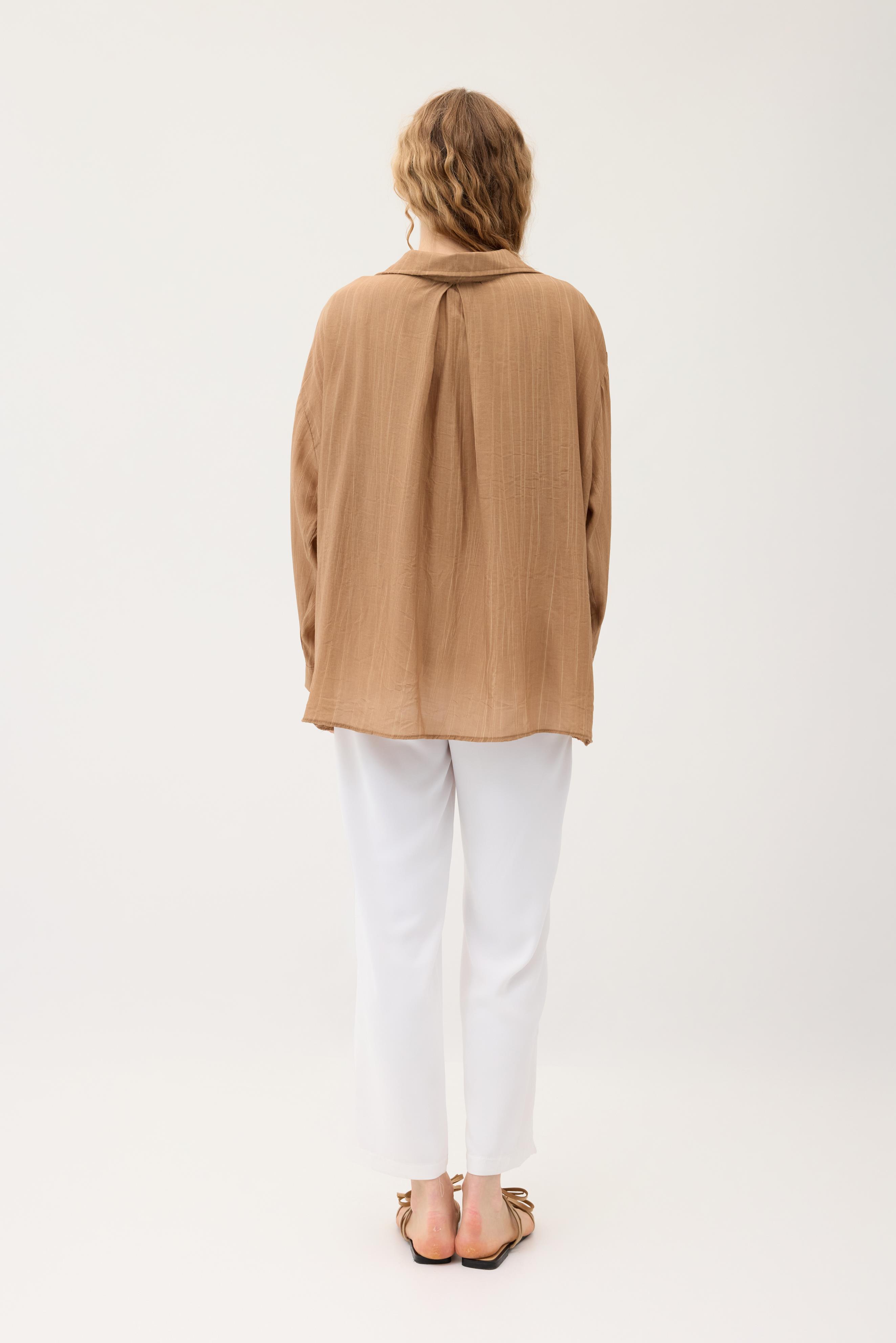 Floria Tencel Oversize Gömlek- Camel 