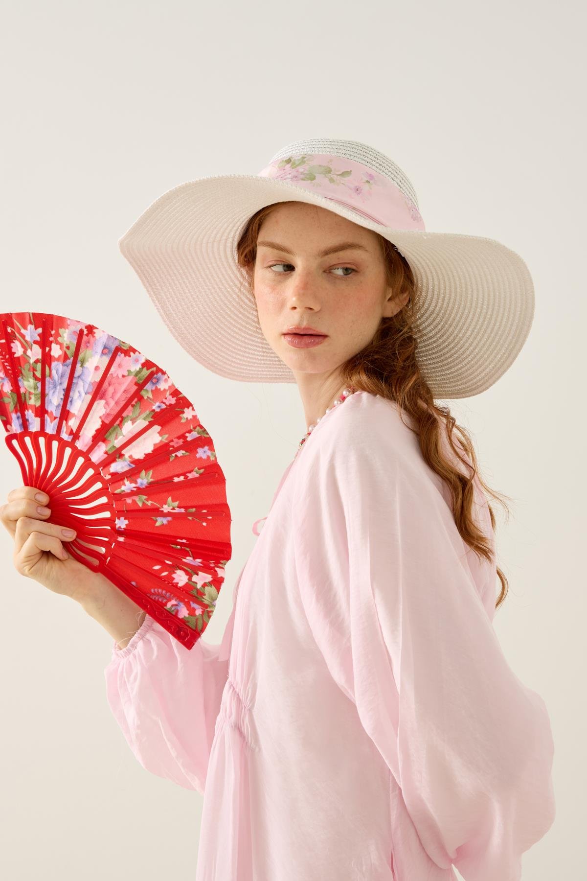 Georgina Balon Kol Büzgülü Elbise - Pembe