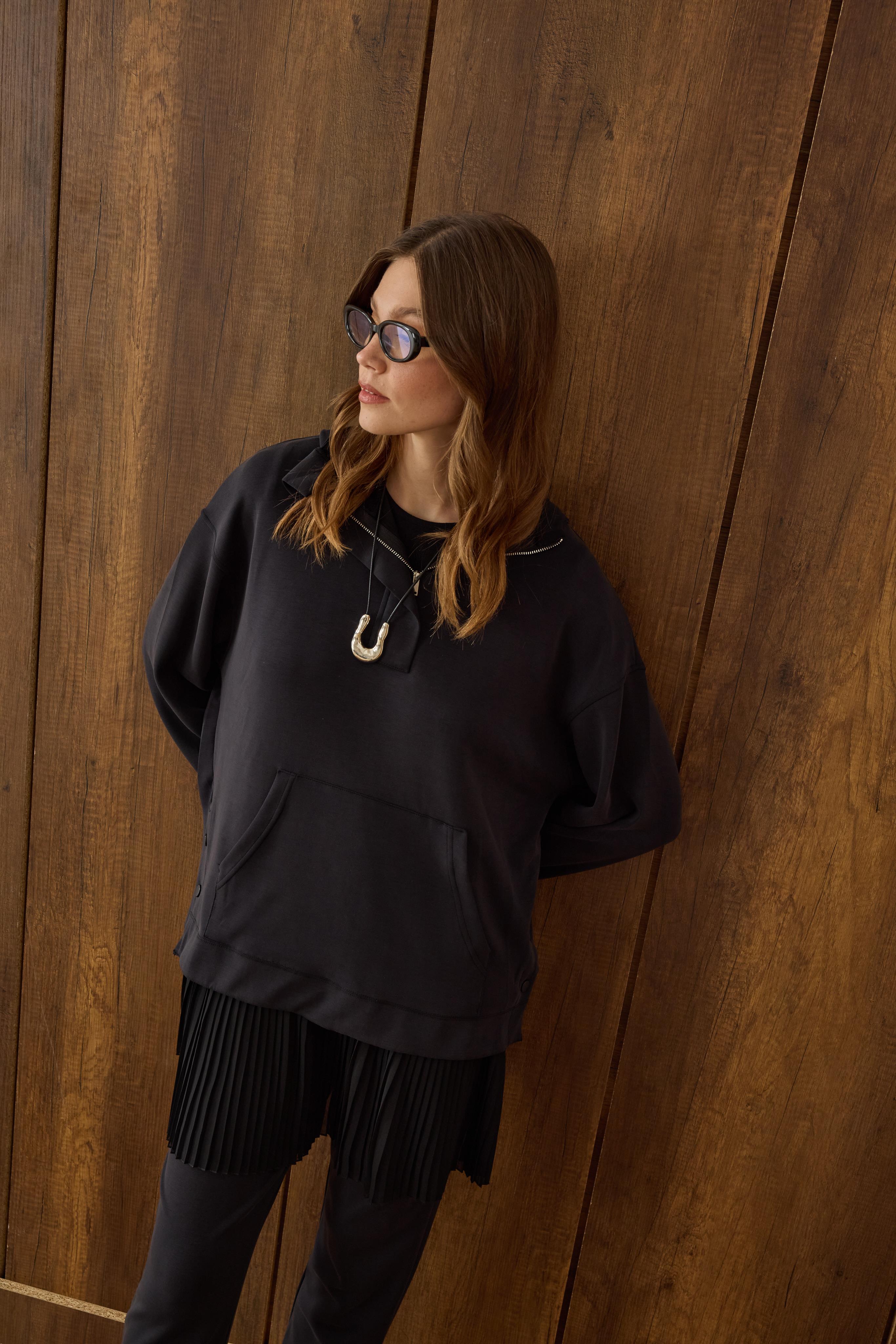 GİYA PİLİSELİ İÇLİK - SİYAH 