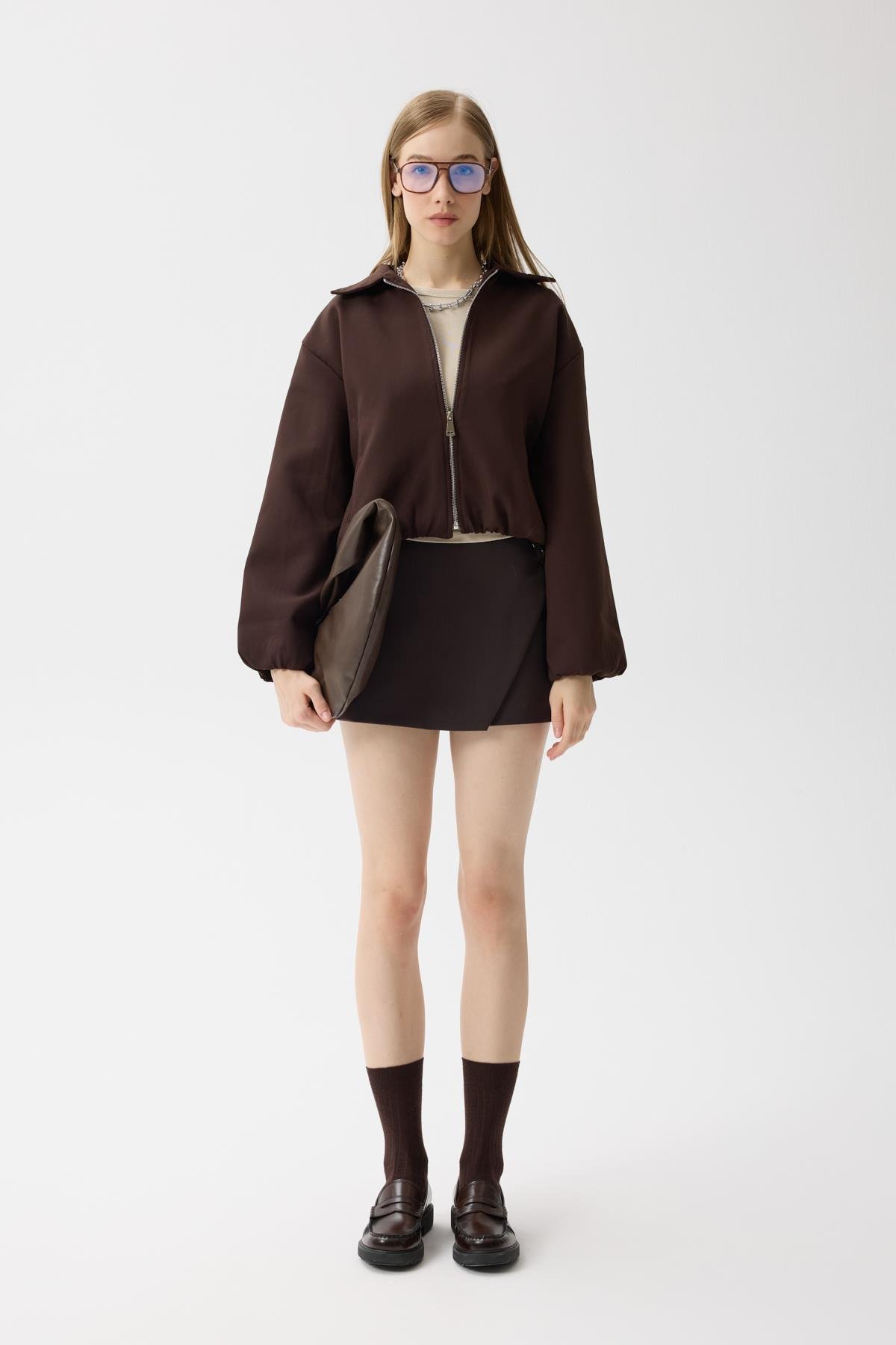 Harmony Bomber Ceket - Kahverengi 