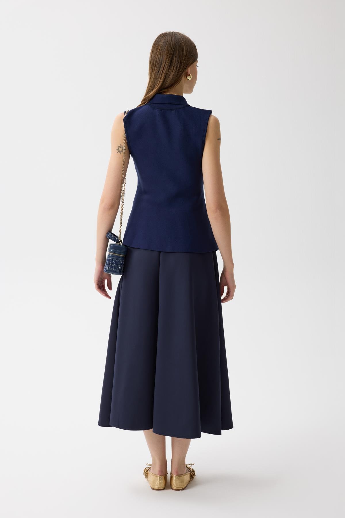 Harper Çelik Örme Düğmeli Yelek - Lacivert