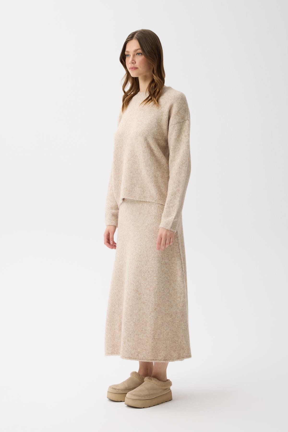 Helen Basic Triko Takım - Bej 