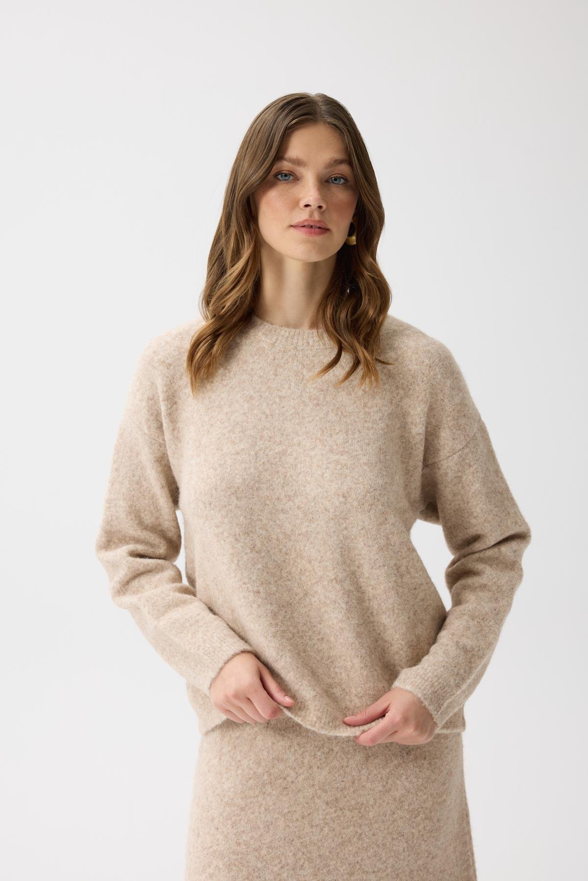 Helen Basic Triko Takım - Bej 