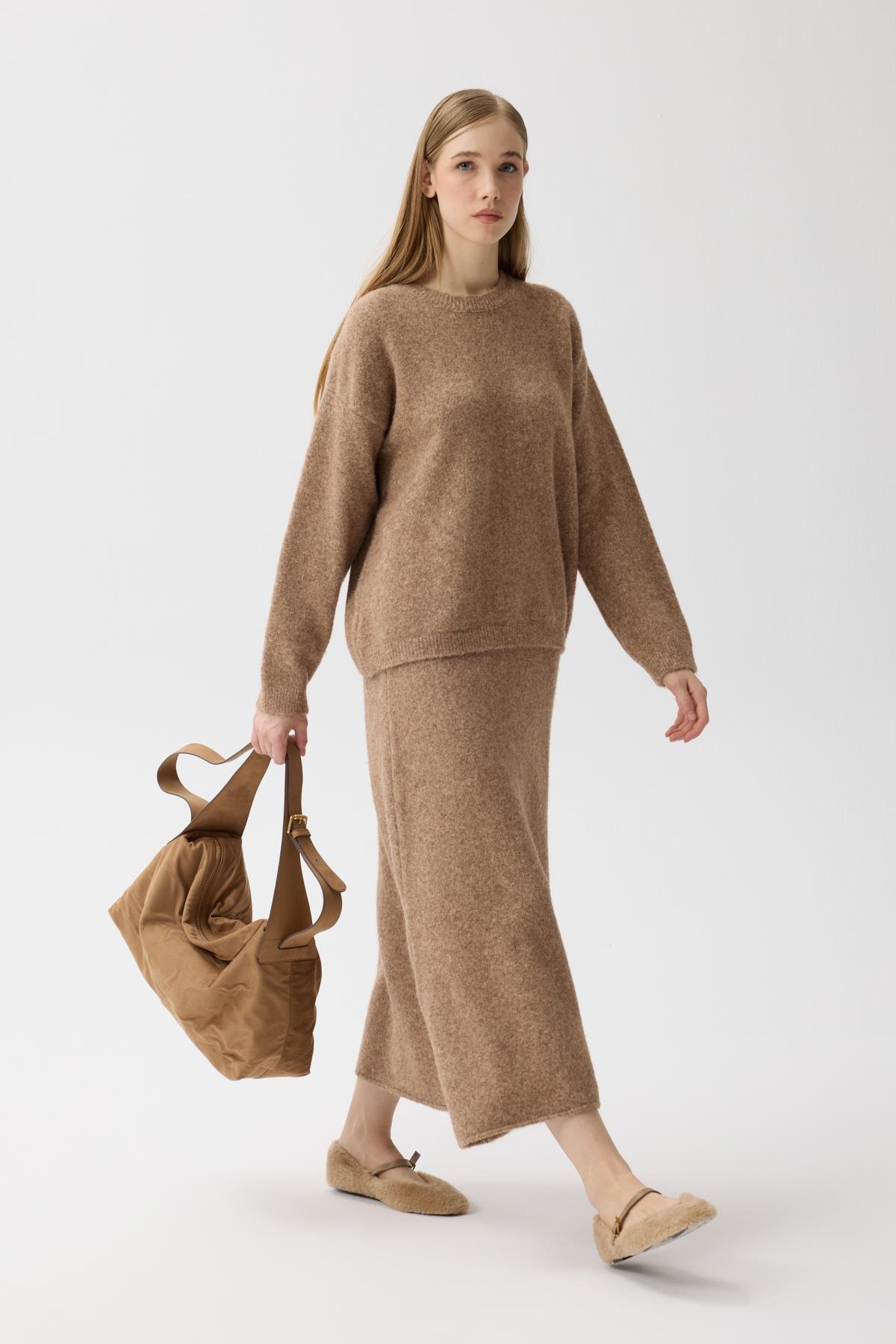 Helen Basic Triko Takım - Camel 