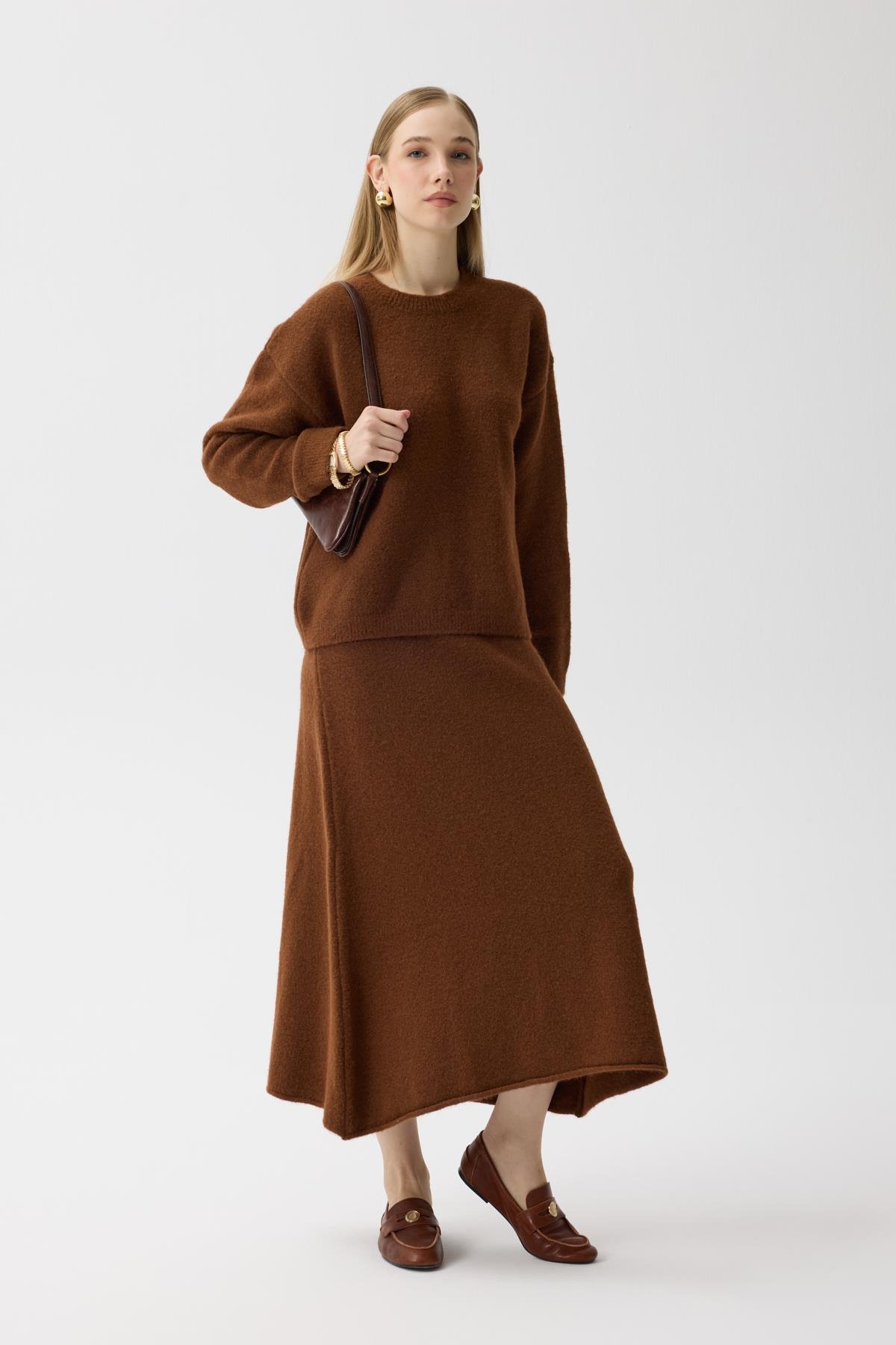 Helen Basic Triko Takım - Kahve