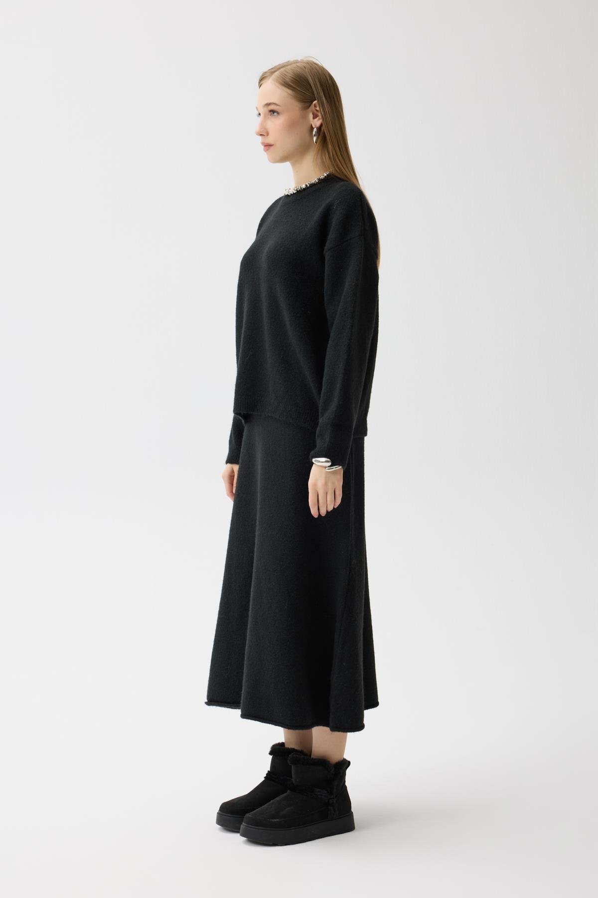 Helen Basic Triko Takım - Siyah 