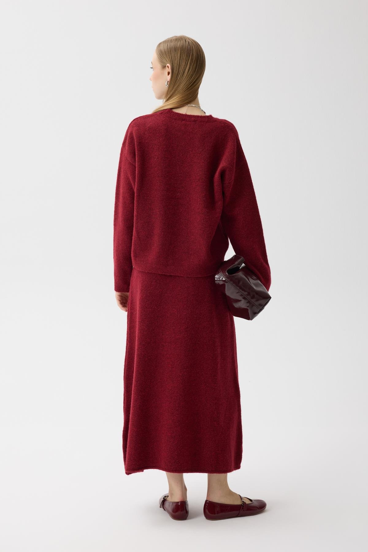 Helen Basic Triko Takım - Vişne