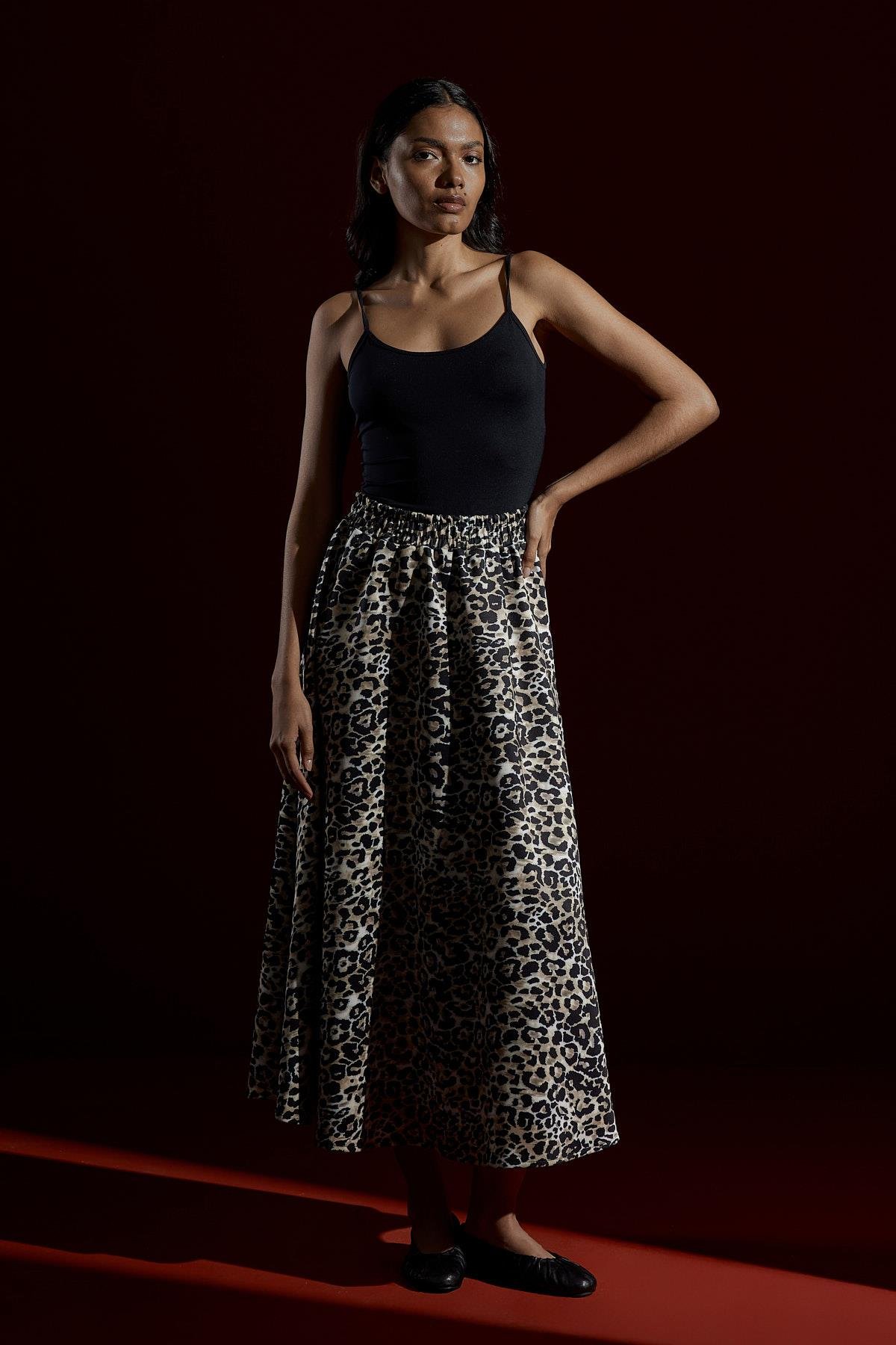 Hira Leopar Skuba Kloş Etek