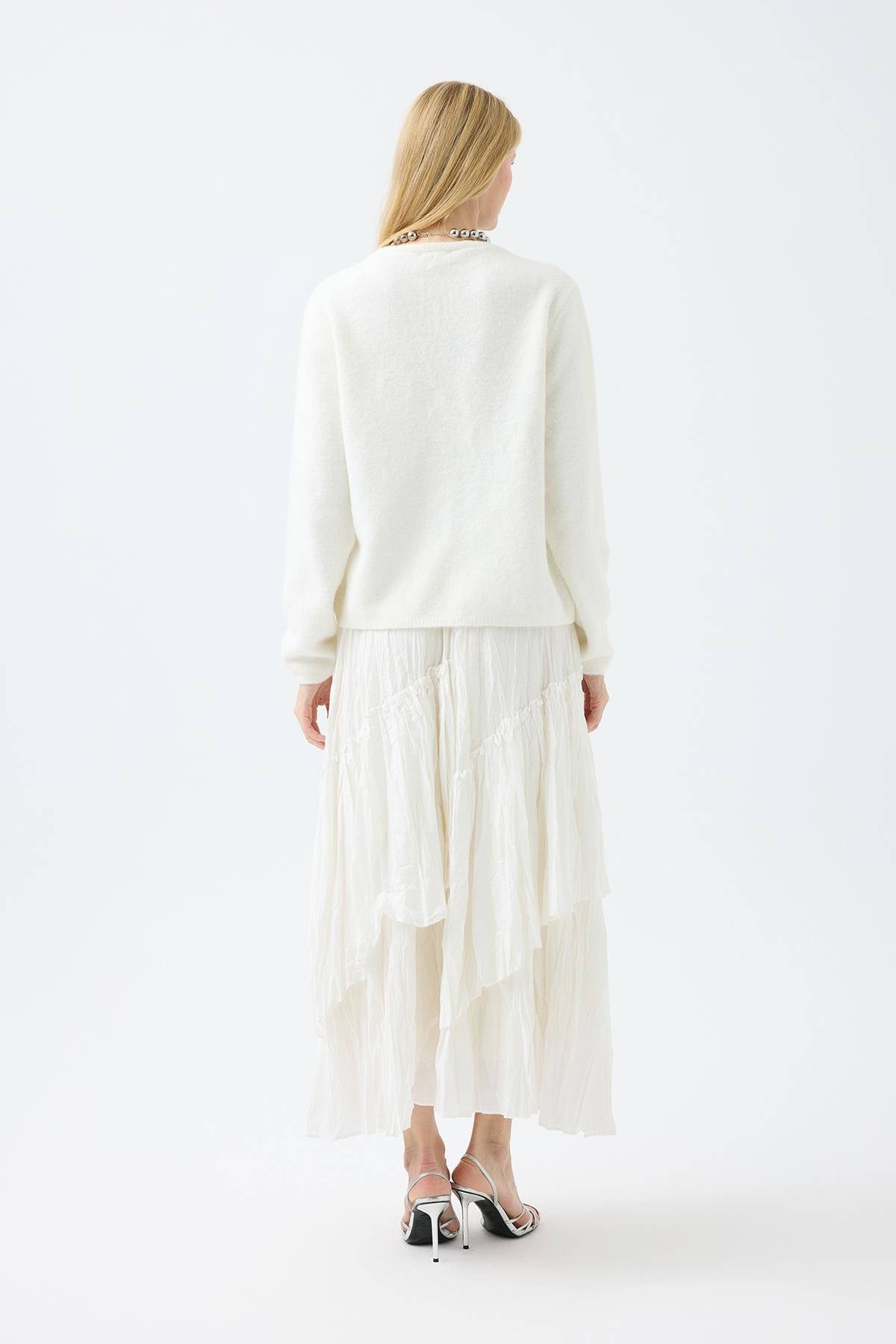 Holly Düğme Aksesuarlı Hırka  - Ekru 