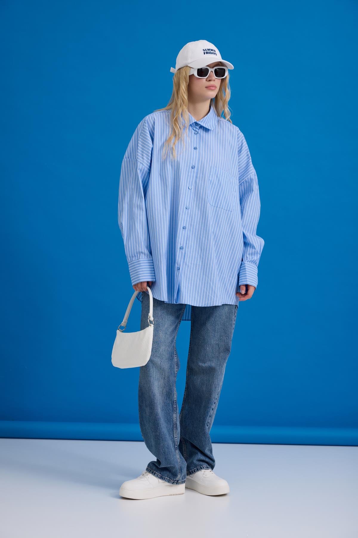 İrina Cepli Oversize Gömlek 