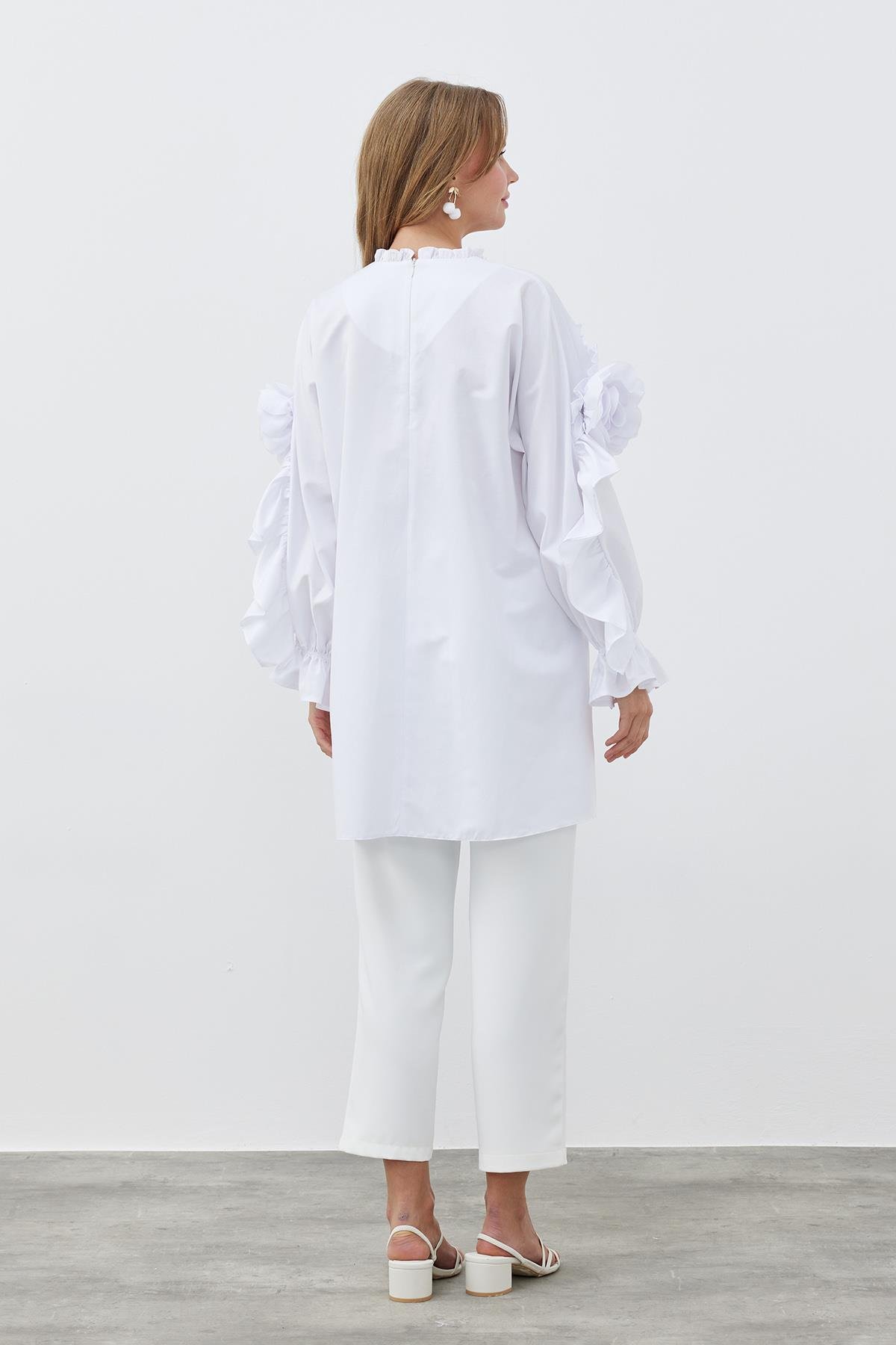 İSABELLA GÜLLÜ GÖMLEK- BEYAZ