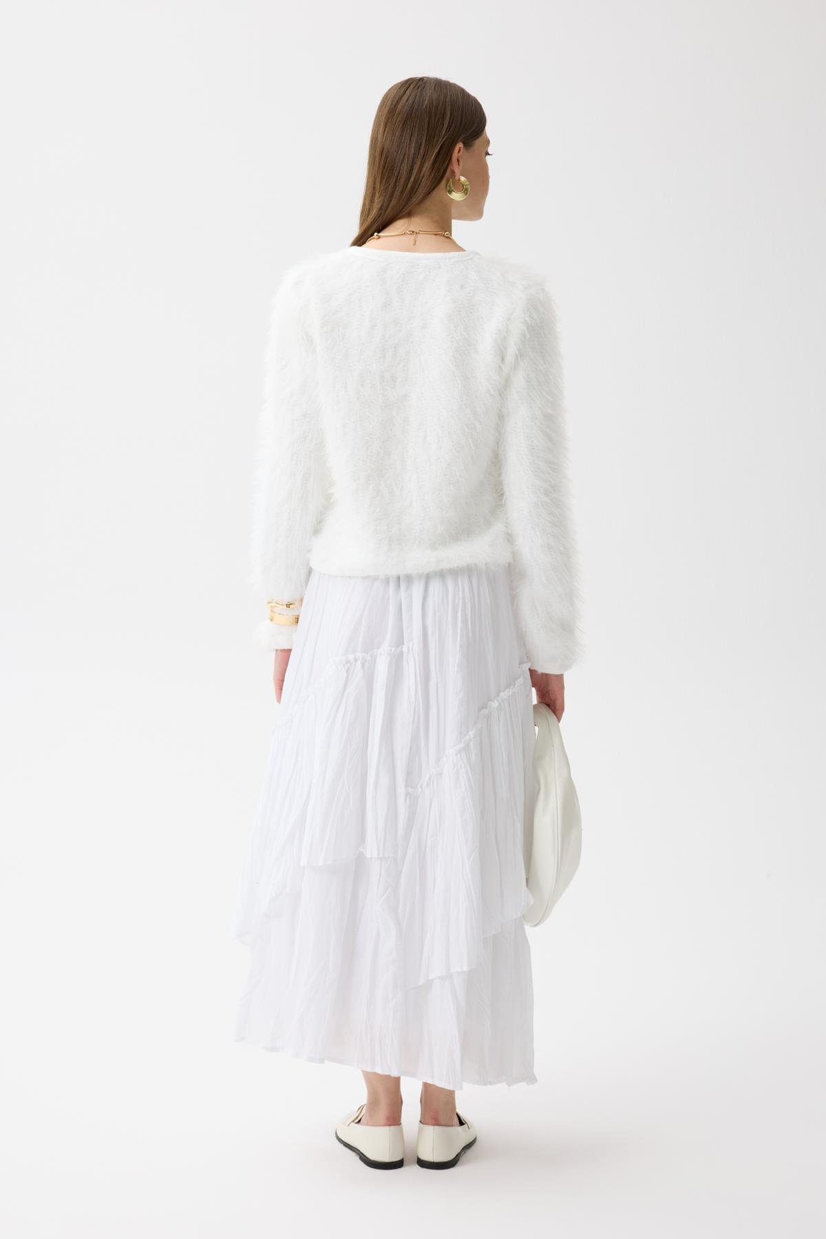 Isabella Tüylü Hırka - Beyaz