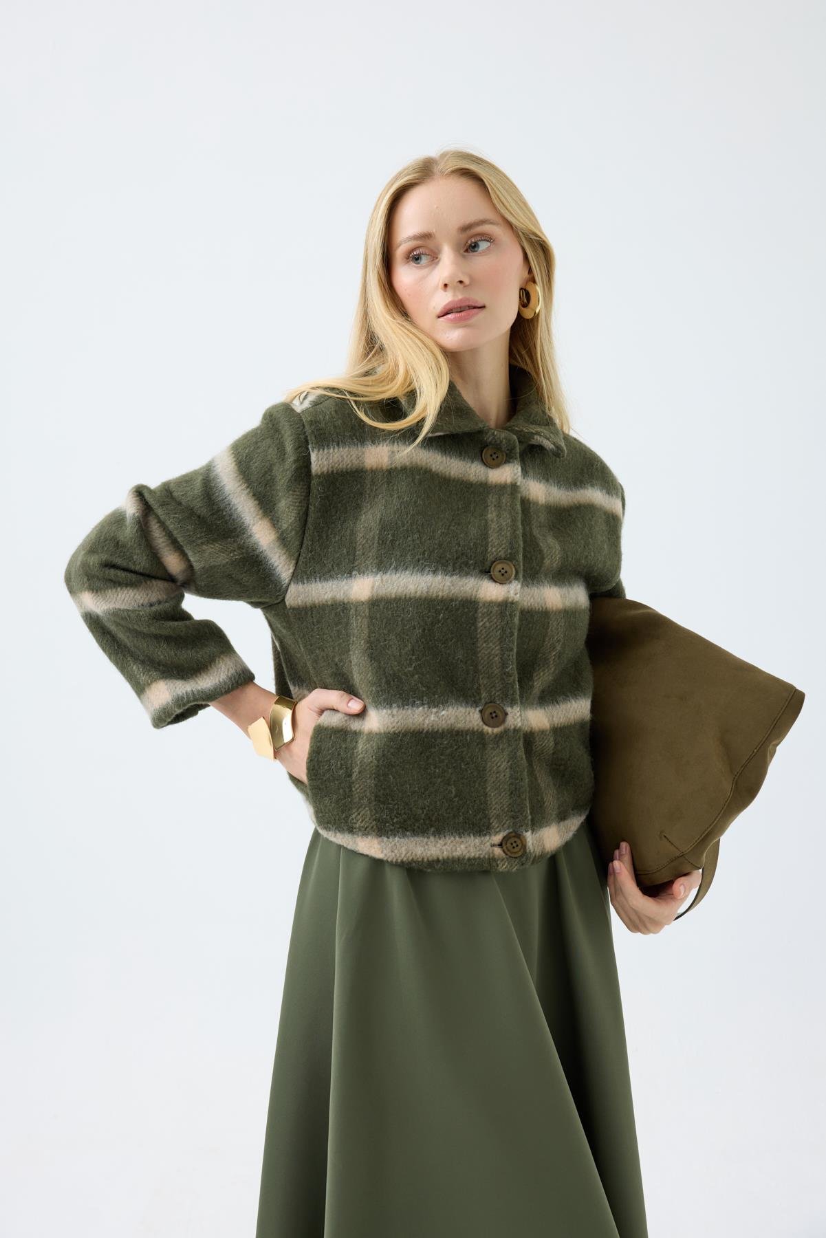 Isla Ekose Kaşe Ceket - Haki