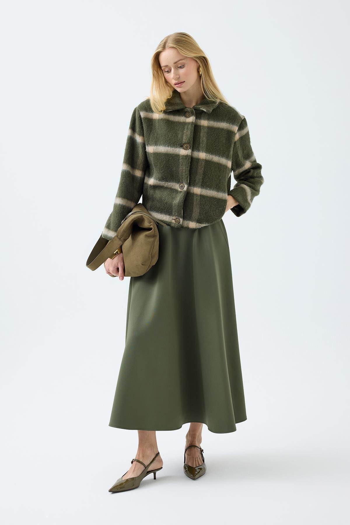 Isla Ekose Kaşe Ceket - Haki