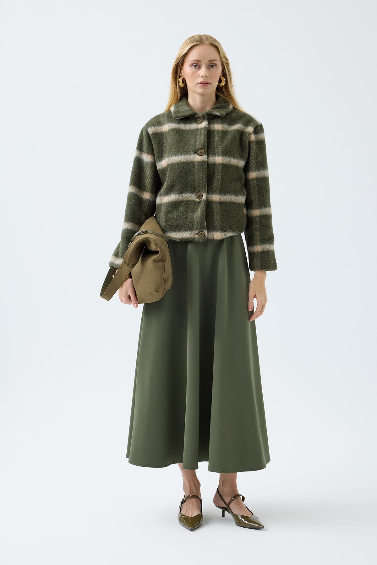 Isla Ekose Kaşe Ceket - Haki