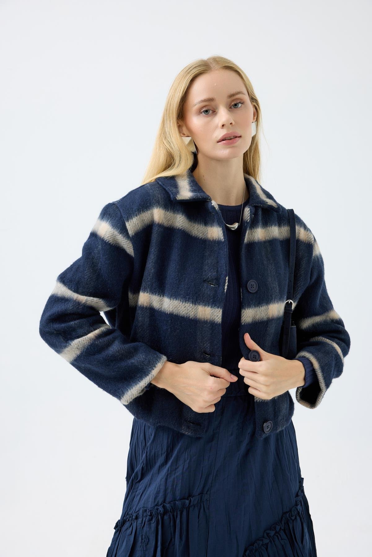 Isla Ekose Kaşe Ceket - Lacivert