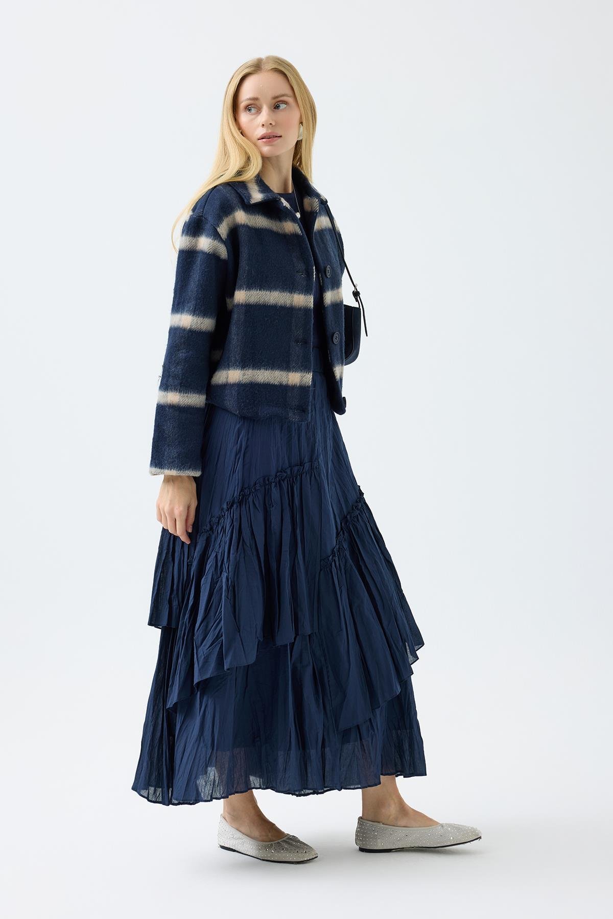 Isla Ekose Kaşe Ceket - Lacivert