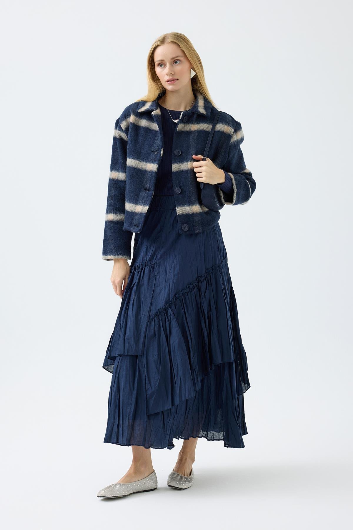 Isla Ekose Kaşe Ceket - Lacivert