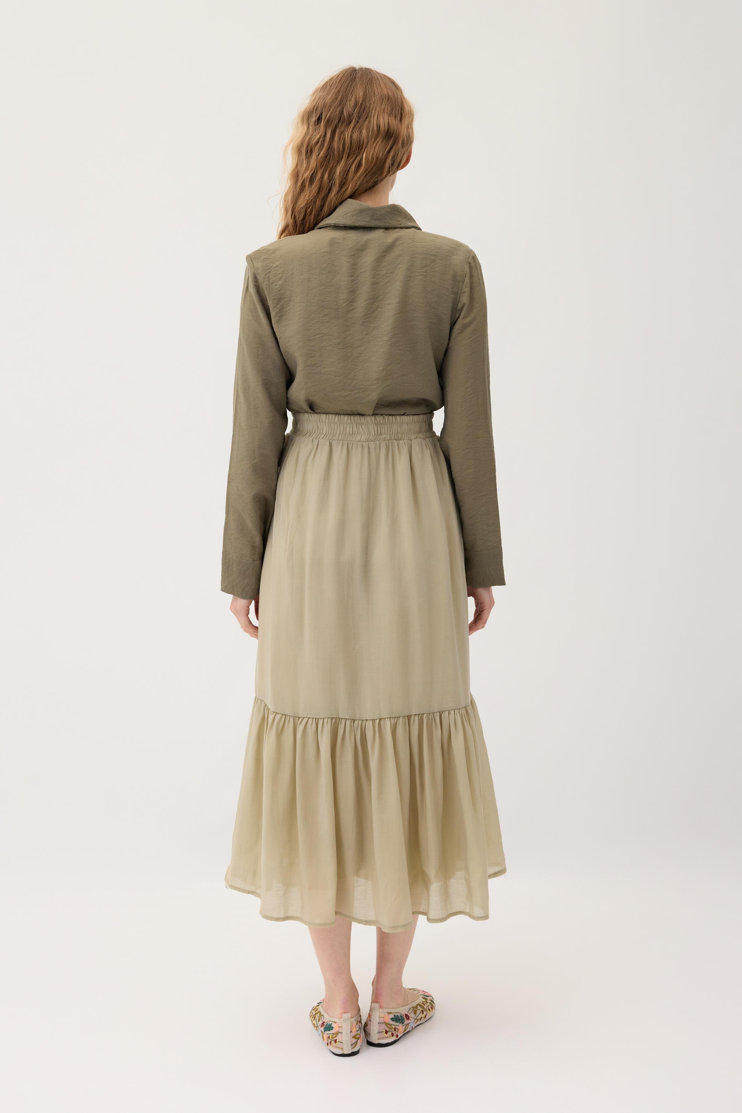 İzel Önden Bağlamalı Gömlek - Haki