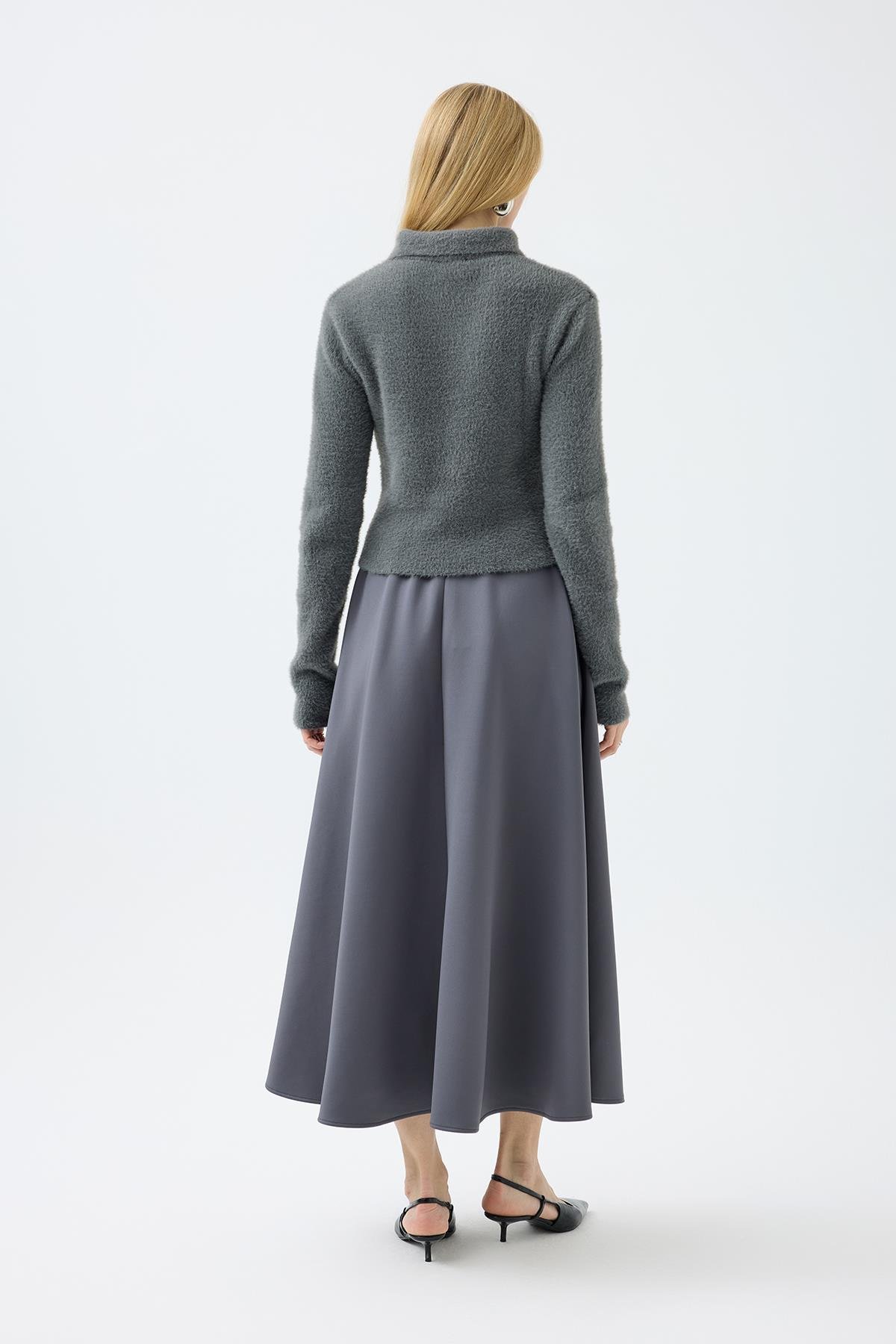 Joan Fermuarlı Triko Kazak - Antrasit