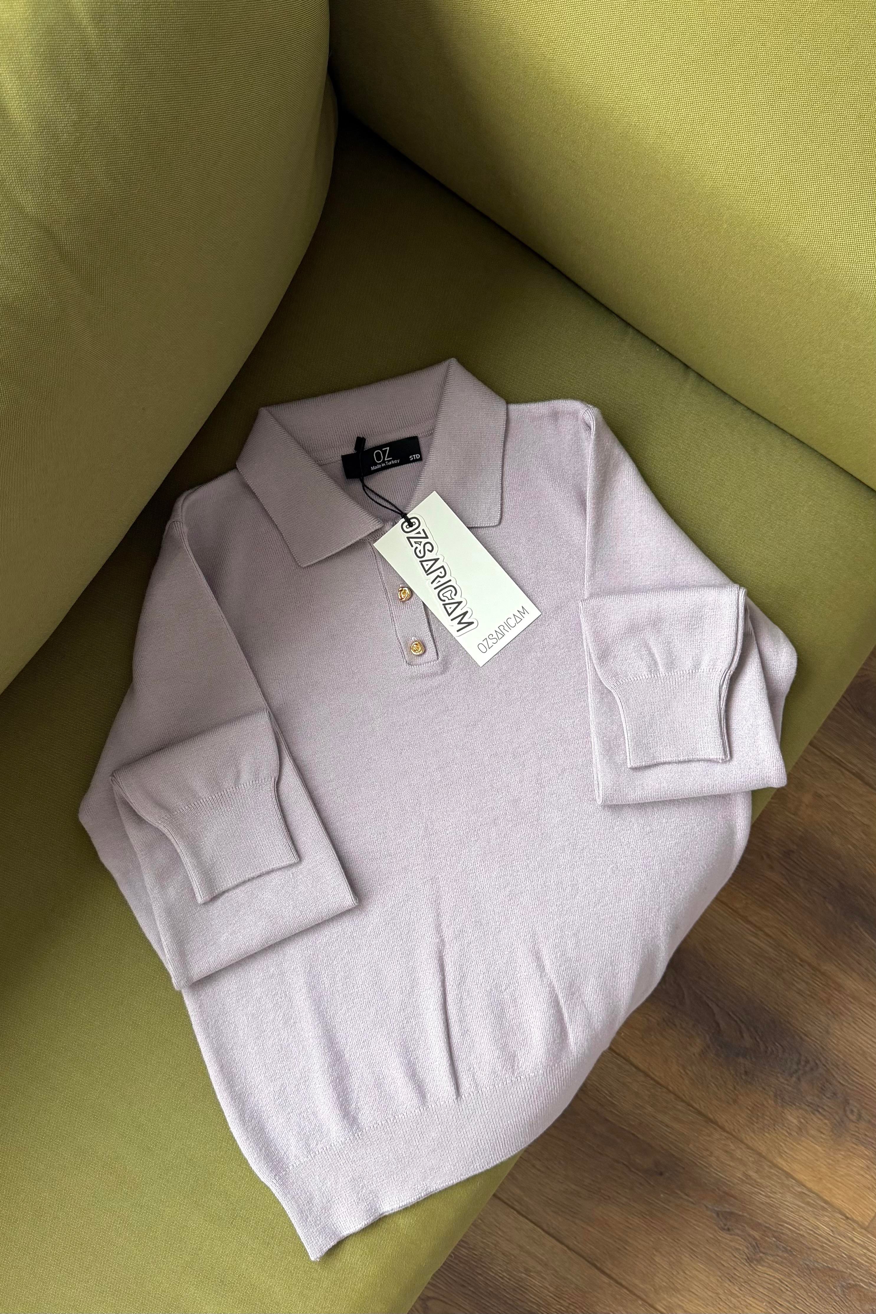 Jonie Polo Yaka Merserize Kazak - Lila