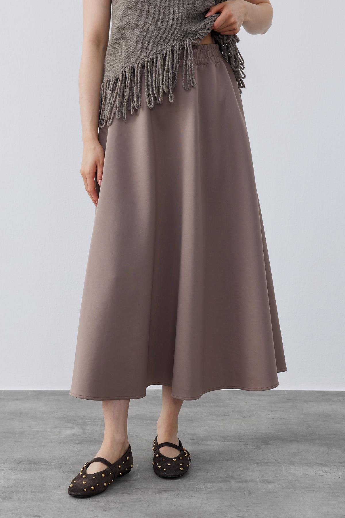 Josie Püsküllü Örme Süveter- Koyu vizon