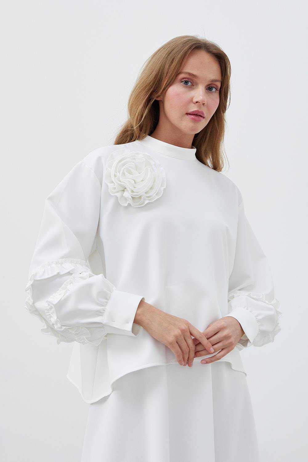 KATERİNA KREP TAKIM- BEYAZ 