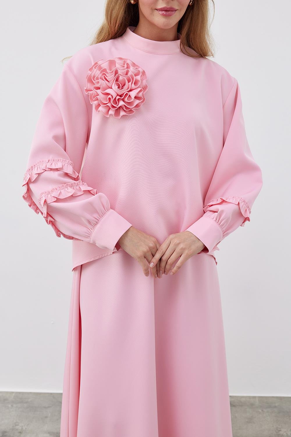 KATERİNA KREP TAKIM - PEMBE 