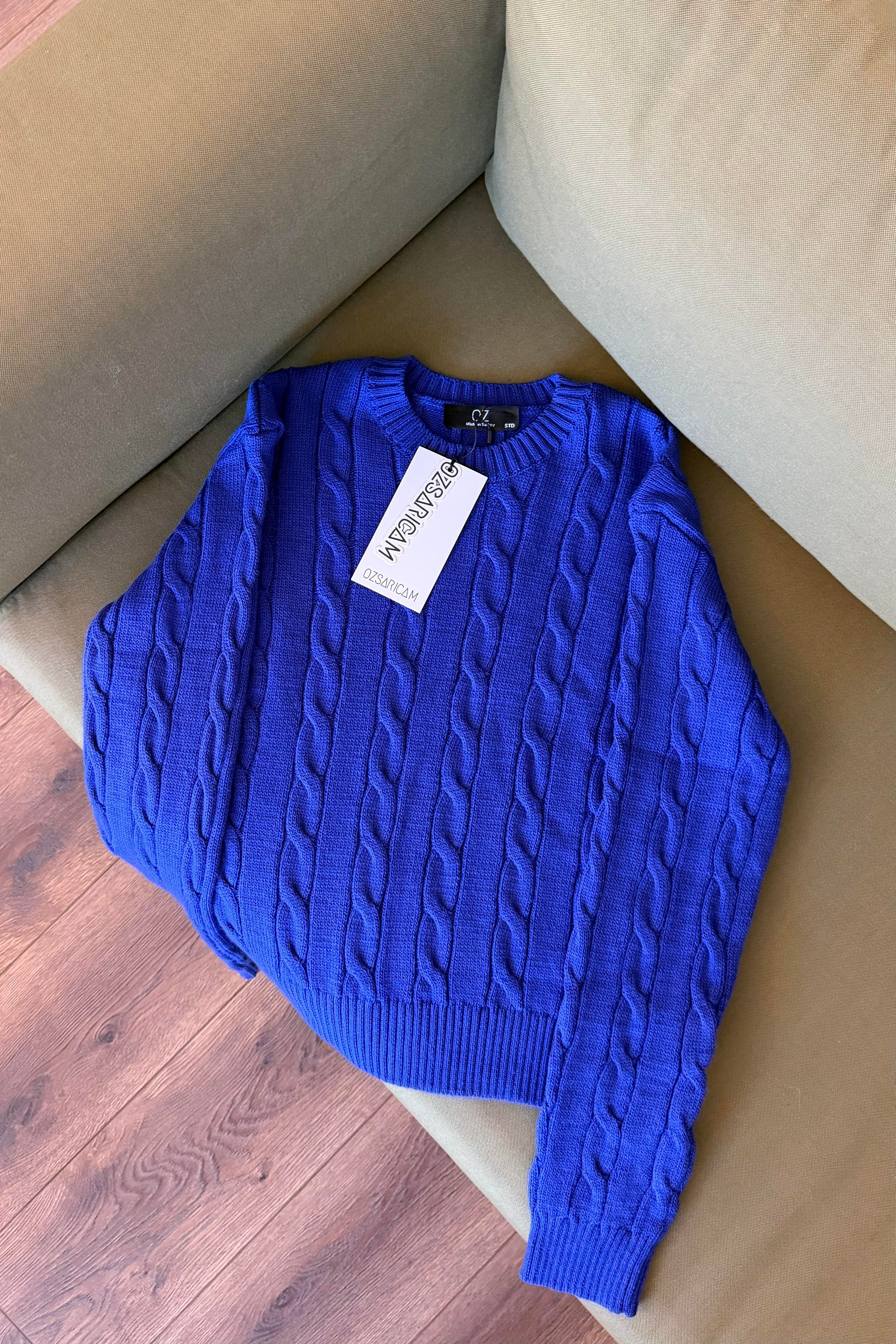 Kennedy Saç Örgülü Kazak - Mor 