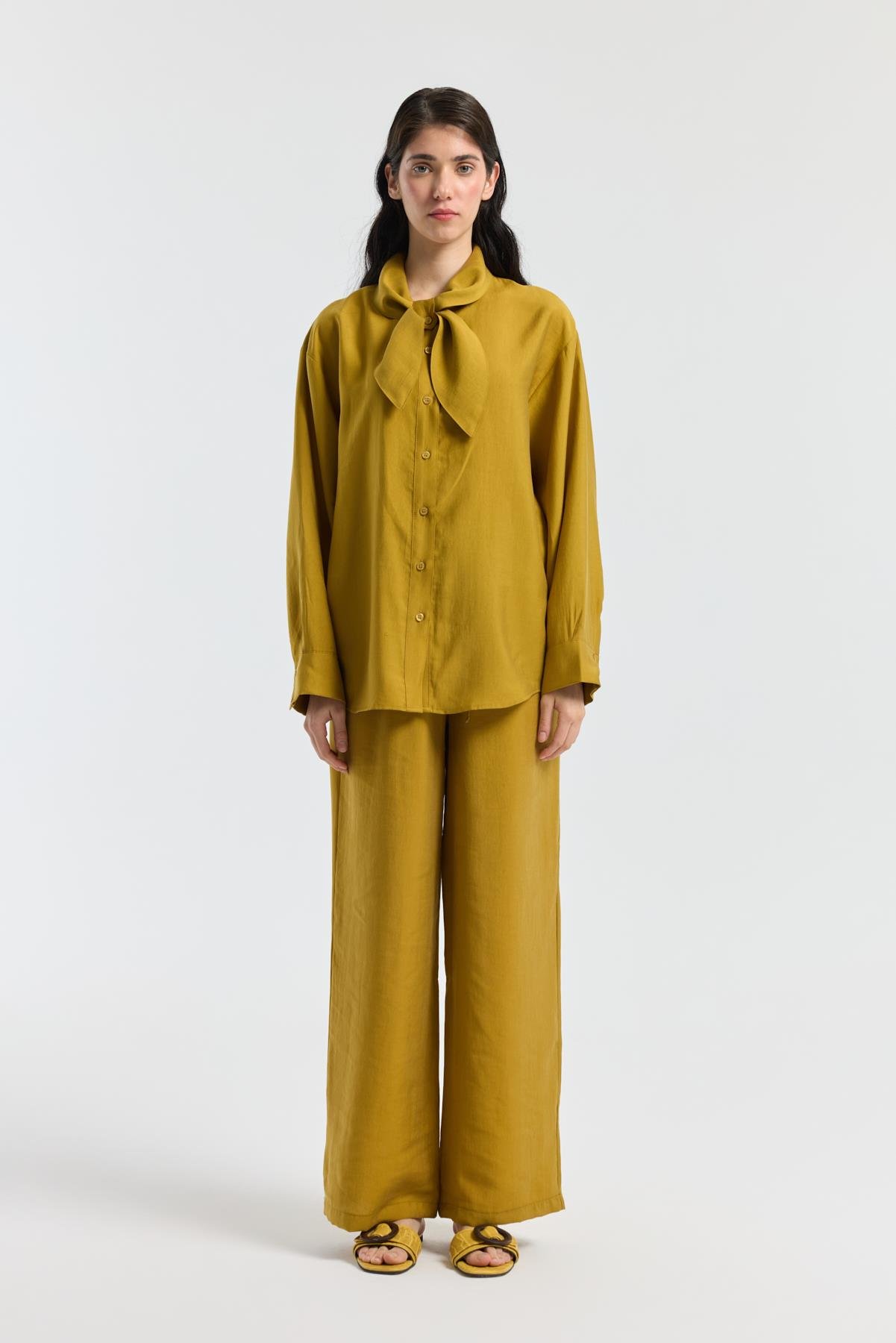 Kewin Modal Palazzo Pantolon - Hardal