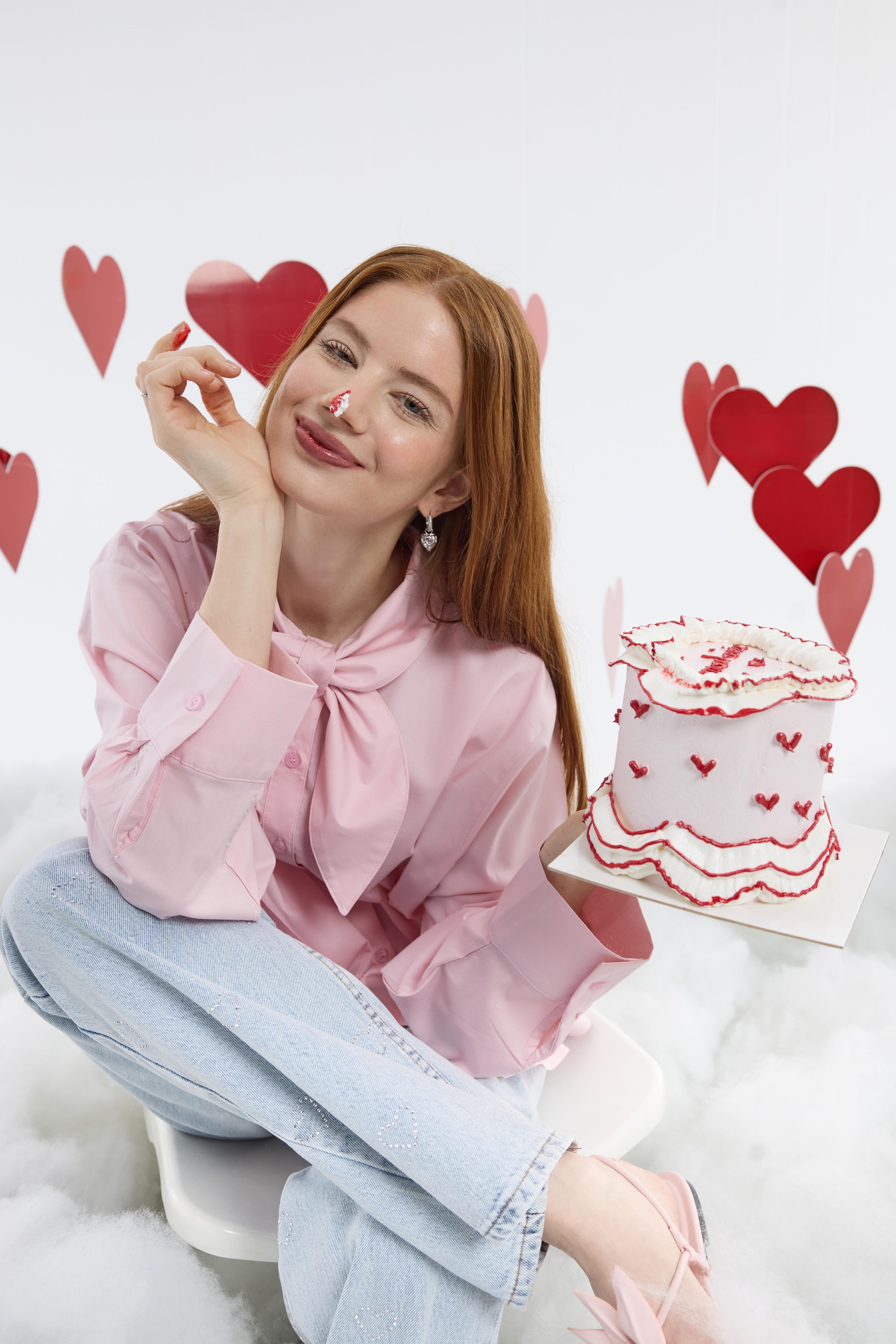 Kravatlı Poplin Gömlek - Pudra pembe