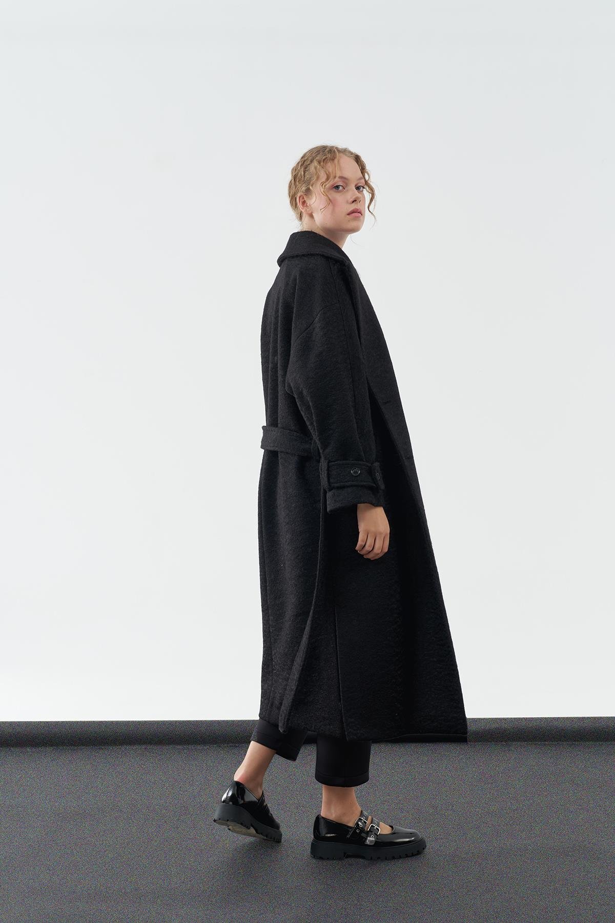 Lara Buklet Kaban - Siyah