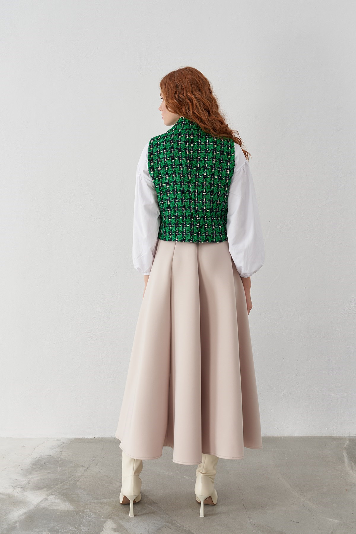 Vanessa Düğme Detaylı Yelek - Yeşil