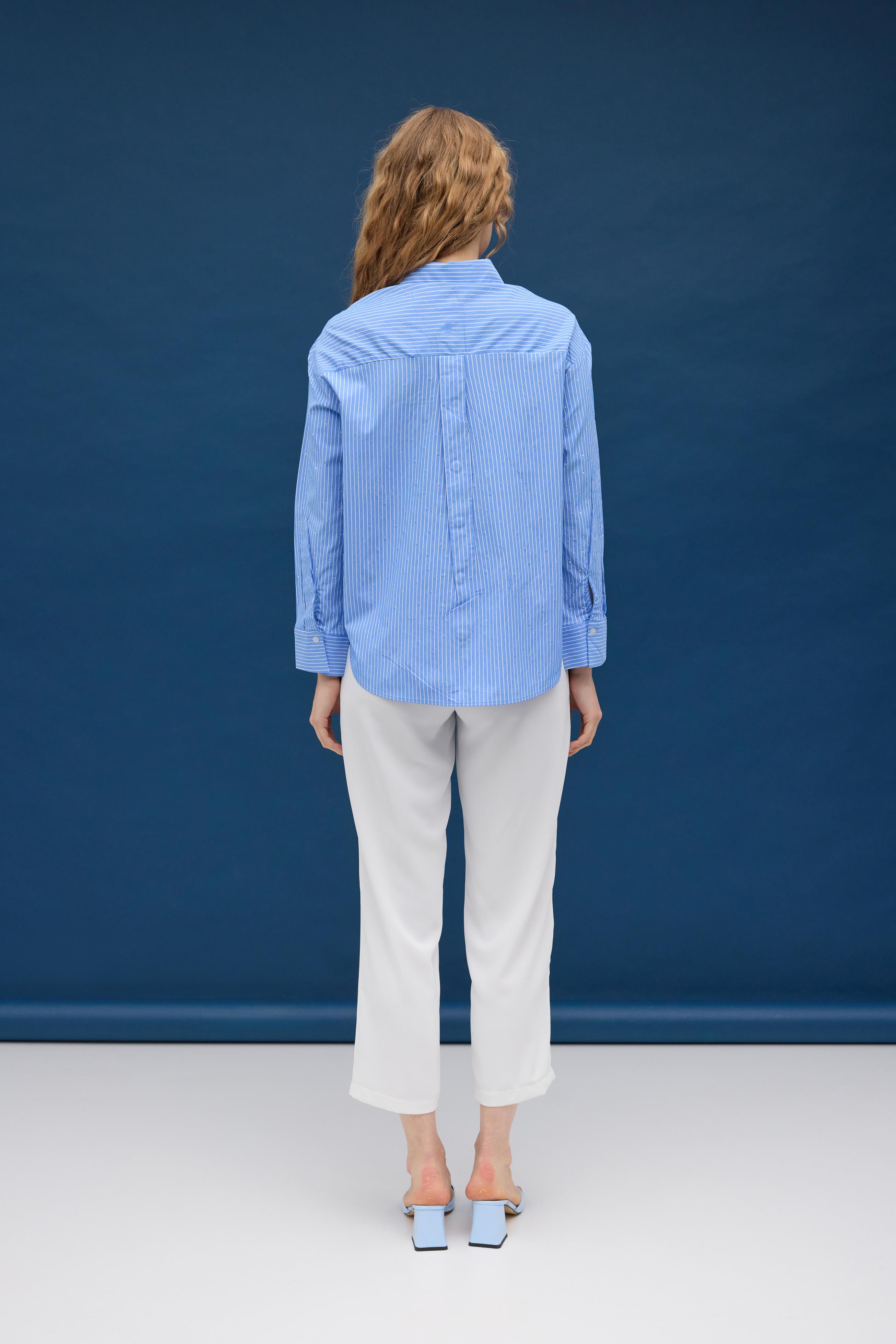 Lea Pul İşlemeli Gömlek - Mavi