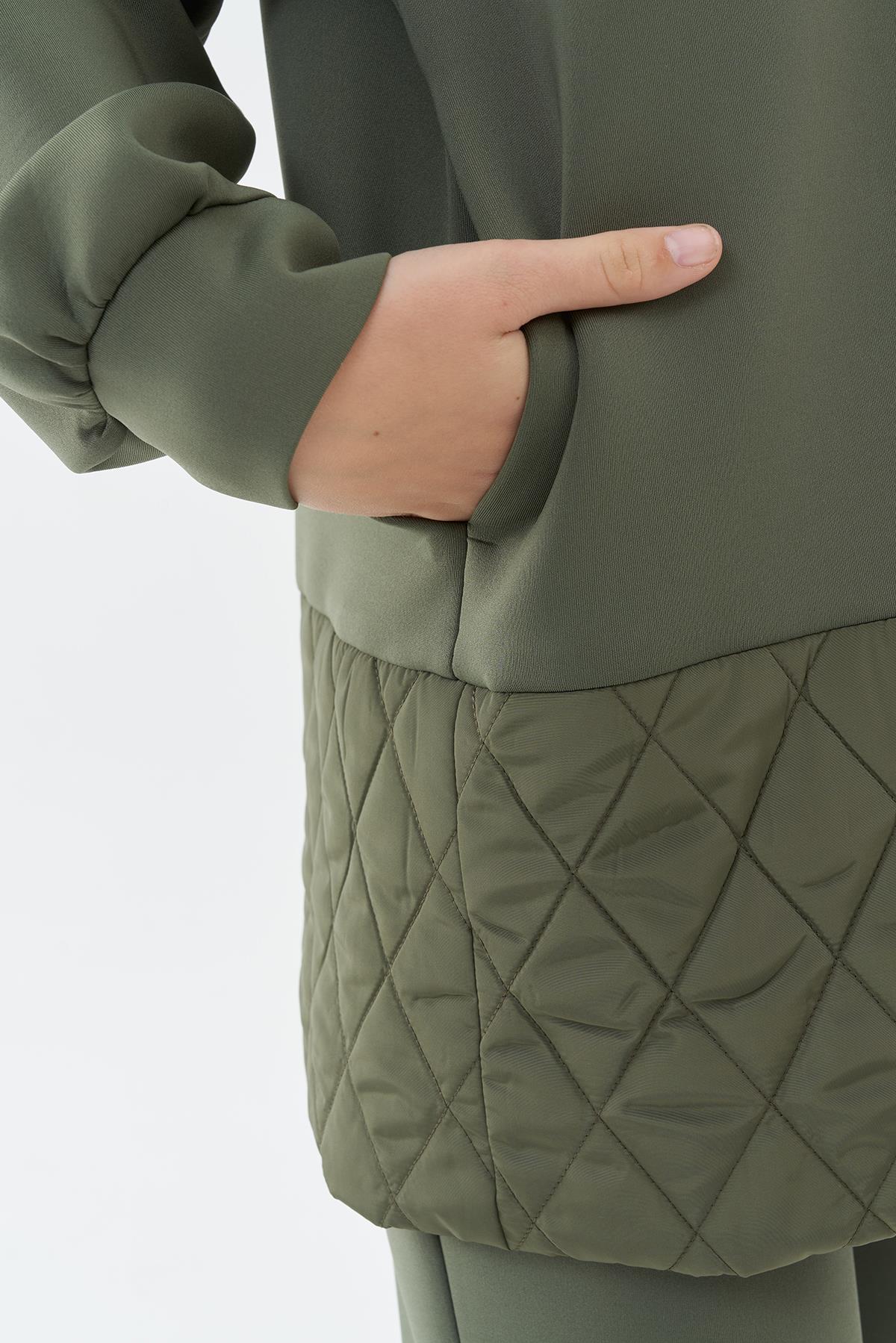 Lena Kapitone Detaylı Scuba Kap - Haki